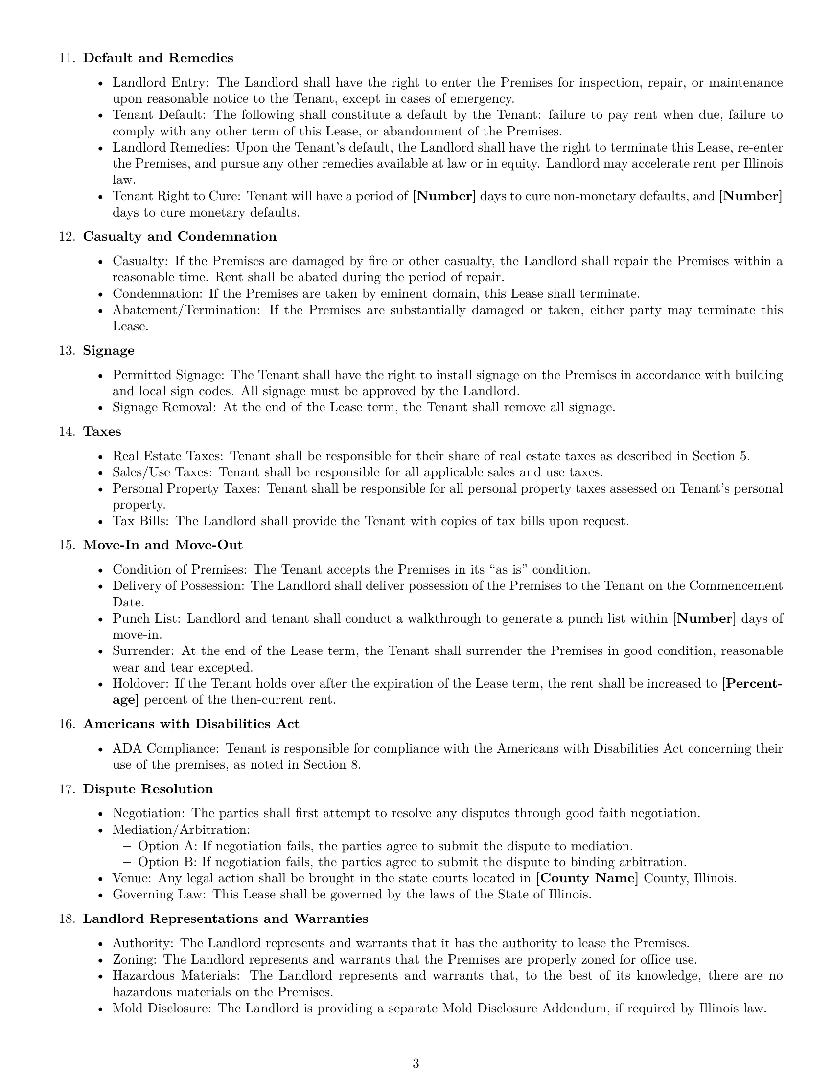 Preview page 3 of Free Illinois office lease agreement template