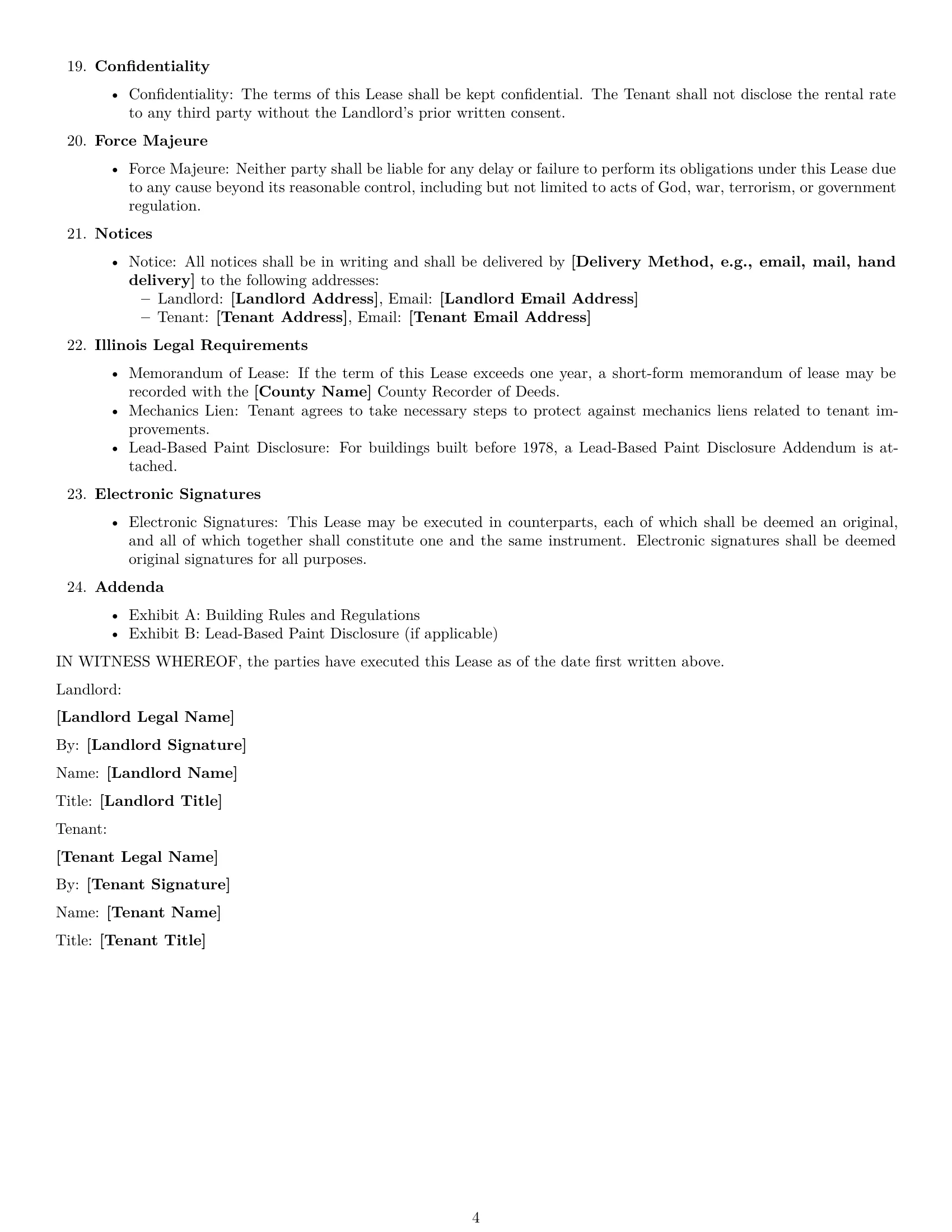 Preview page 4 of Free Illinois office lease agreement template