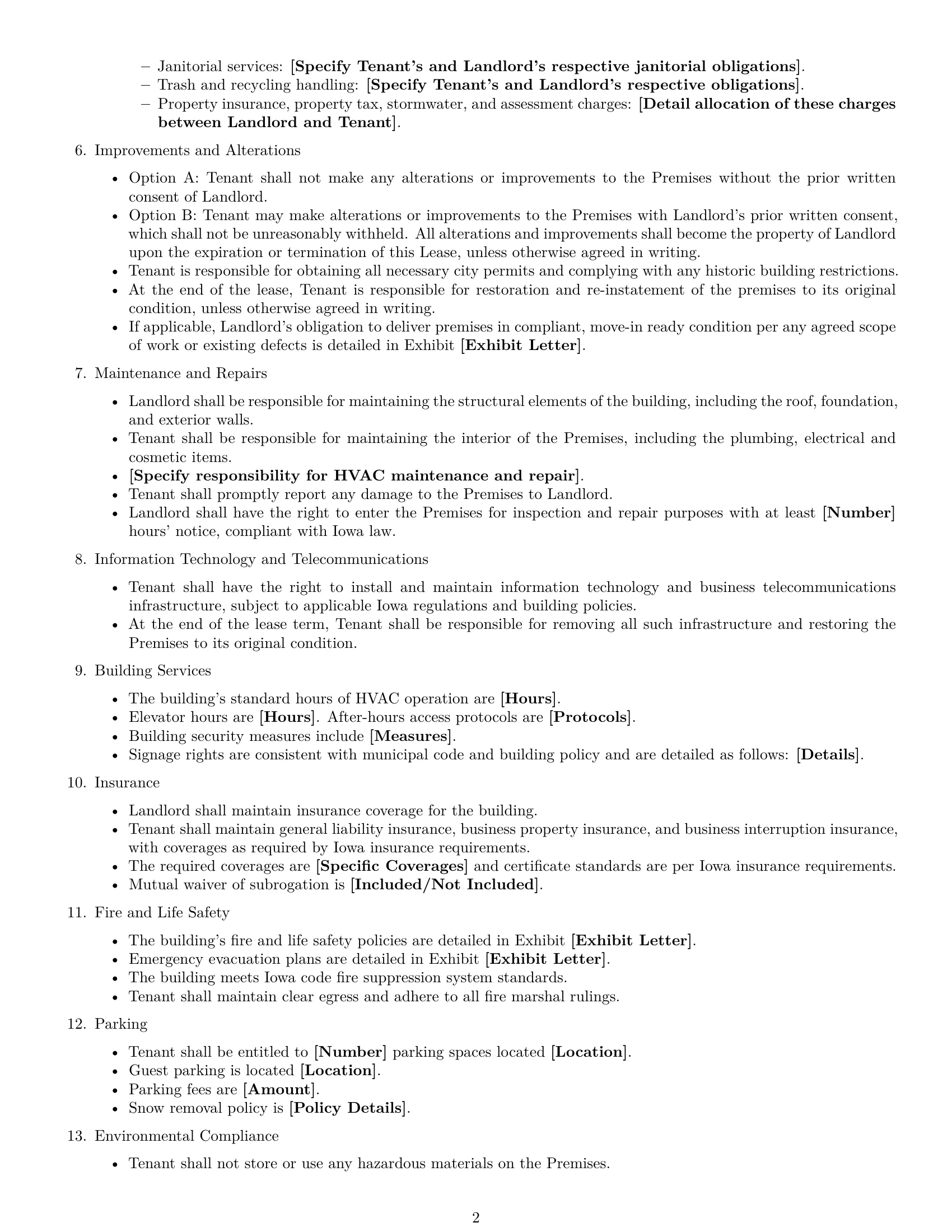 Preview page 2 of Free Iowa office lease agreement template