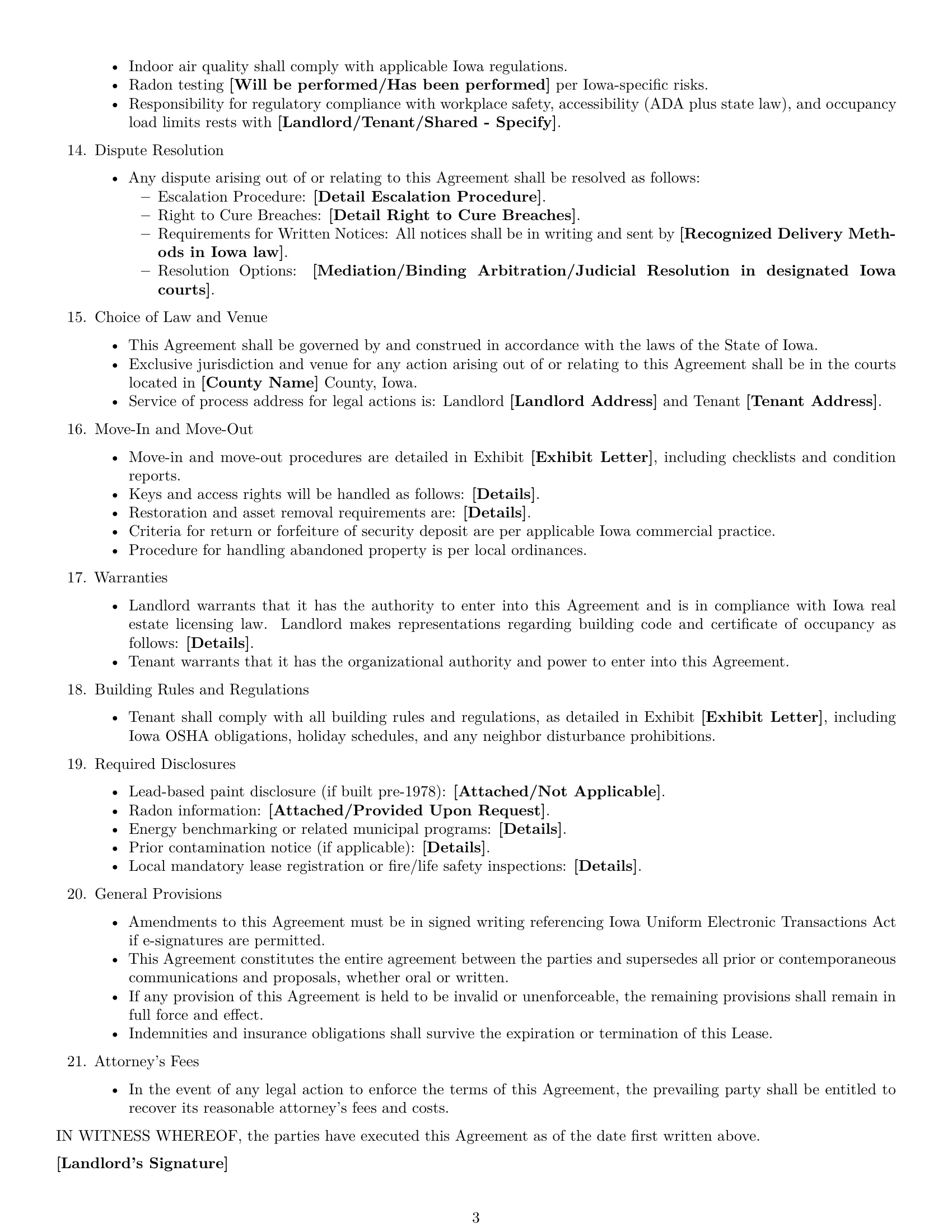 Preview page 3 of Free Iowa office lease agreement template