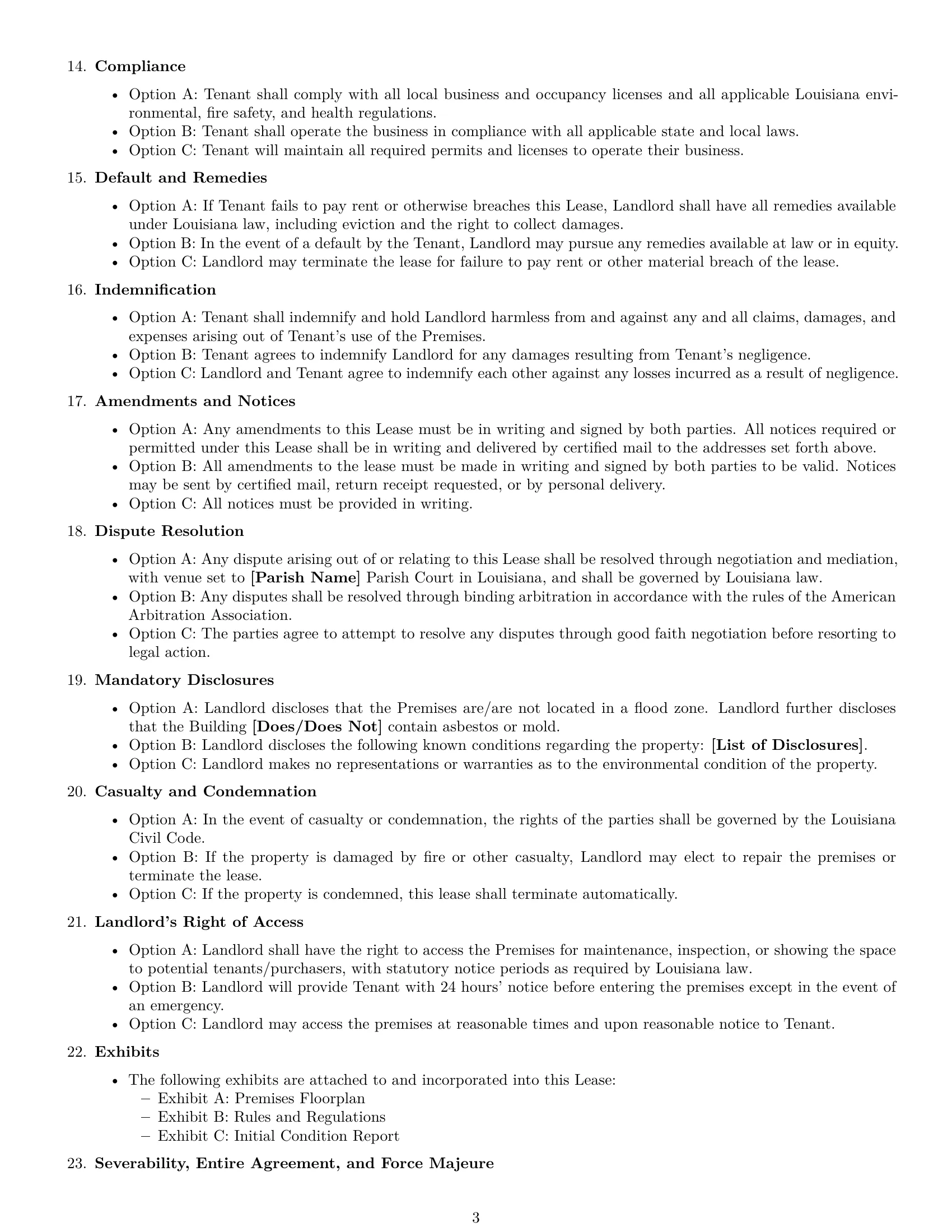 Preview page 3 of Free Louisiana office lease agreement template