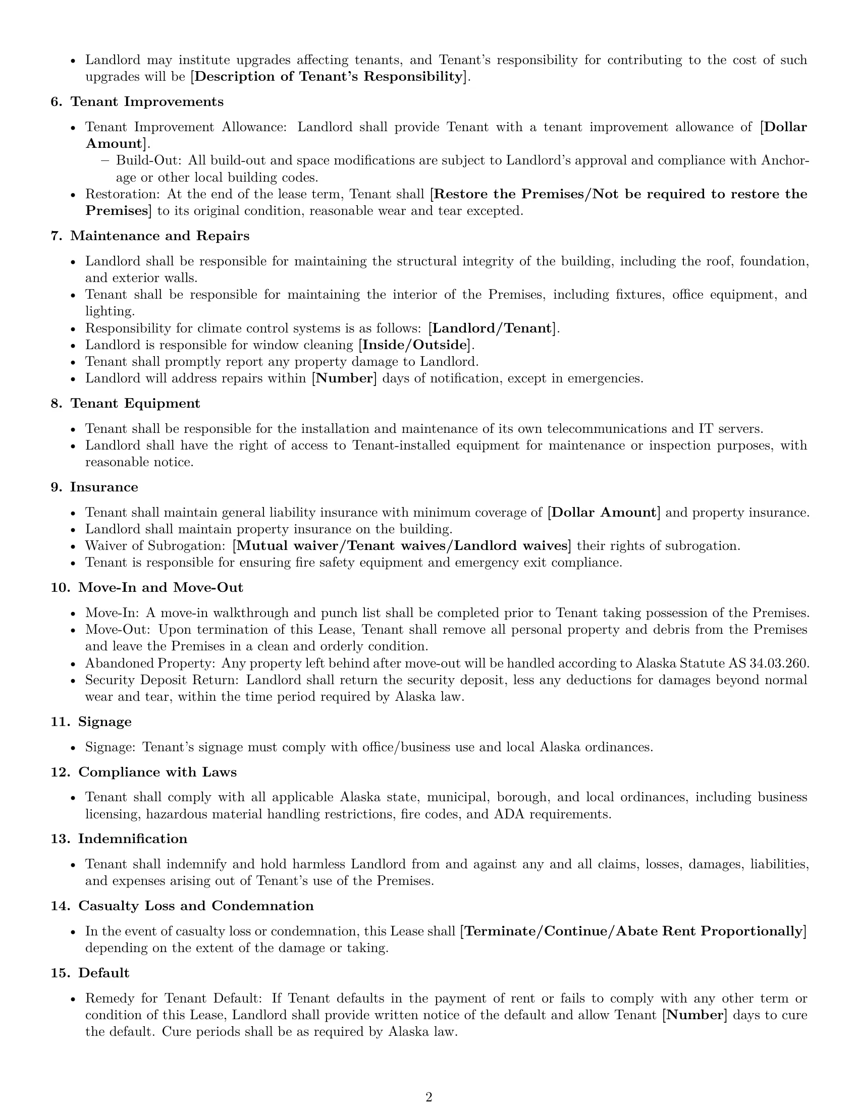Preview page 2 of Free Alaska office lease agreement template