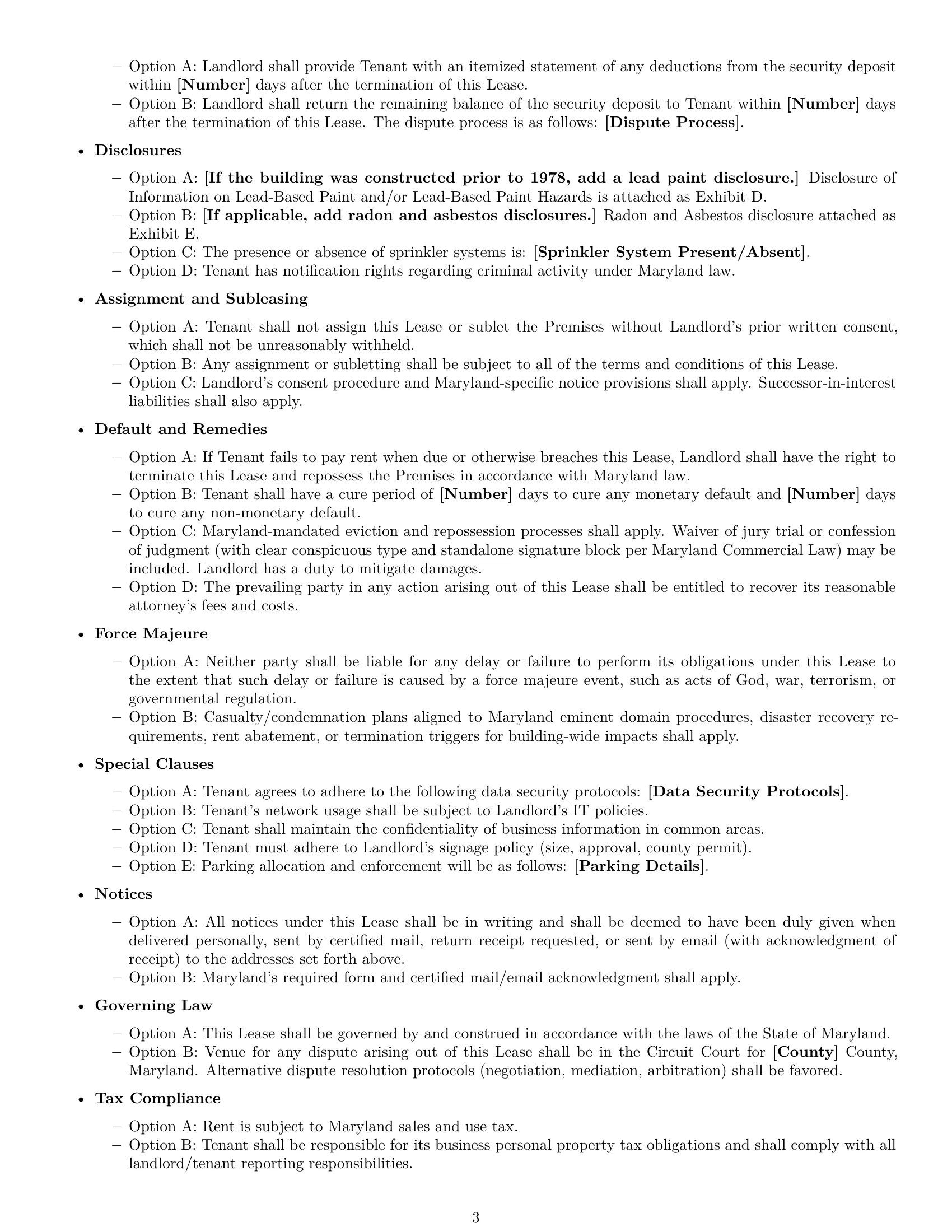 Preview page 3 of Free Maryland office lease agreement template