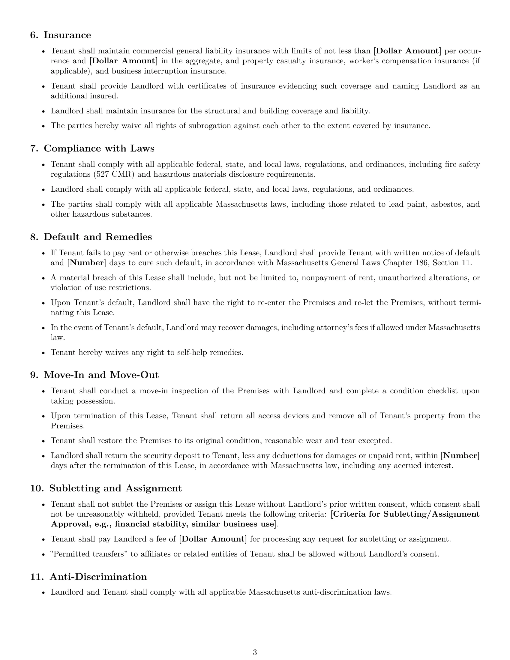 Preview page 3 of Free Massachusetts office lease agreement template