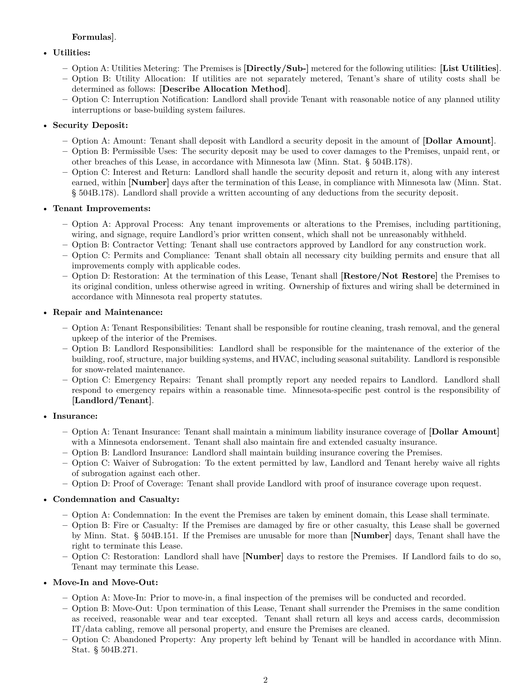 Preview page 2 of Free Minnesota office lease agreement template