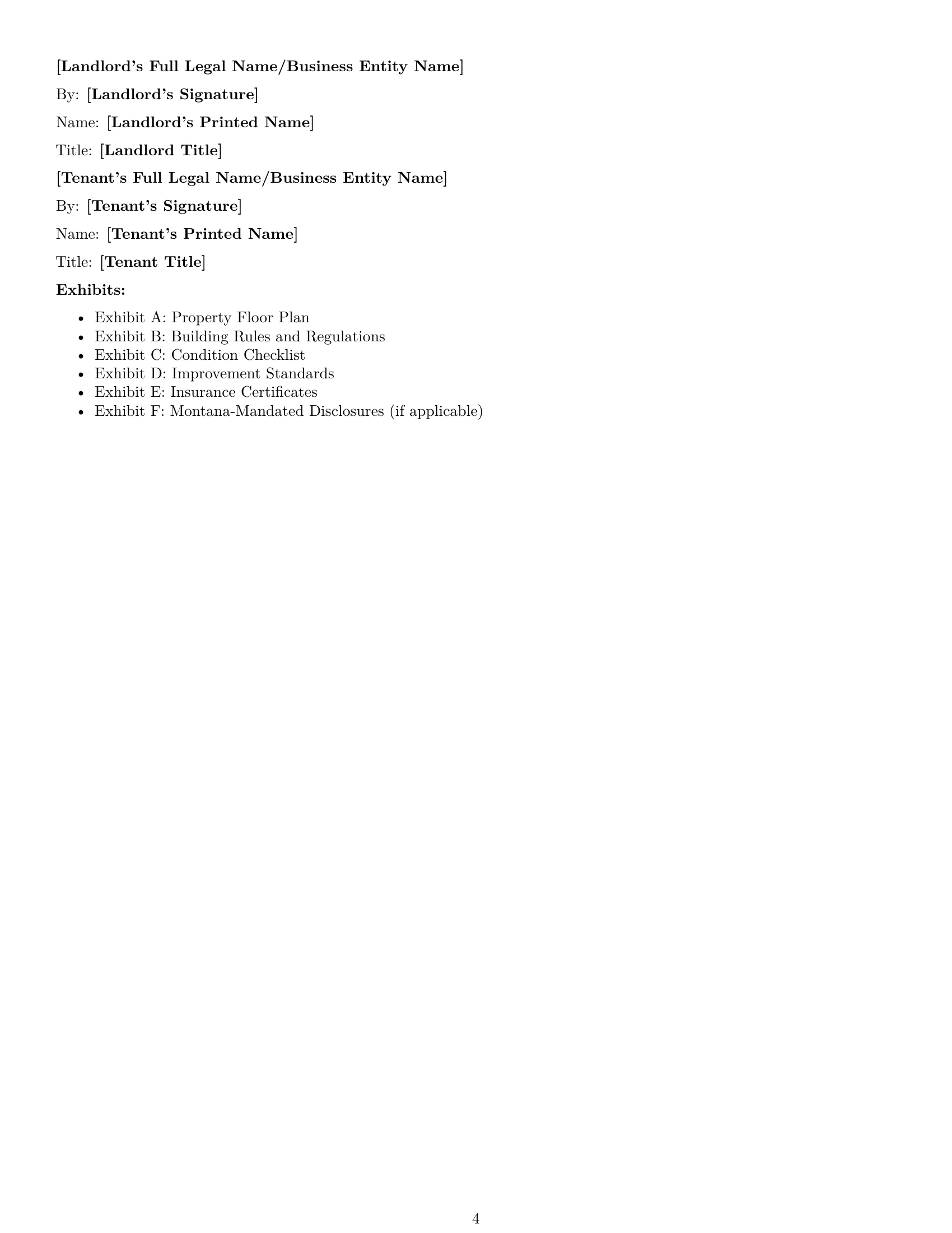 Preview page 4 of Free Montana office lease agreement template