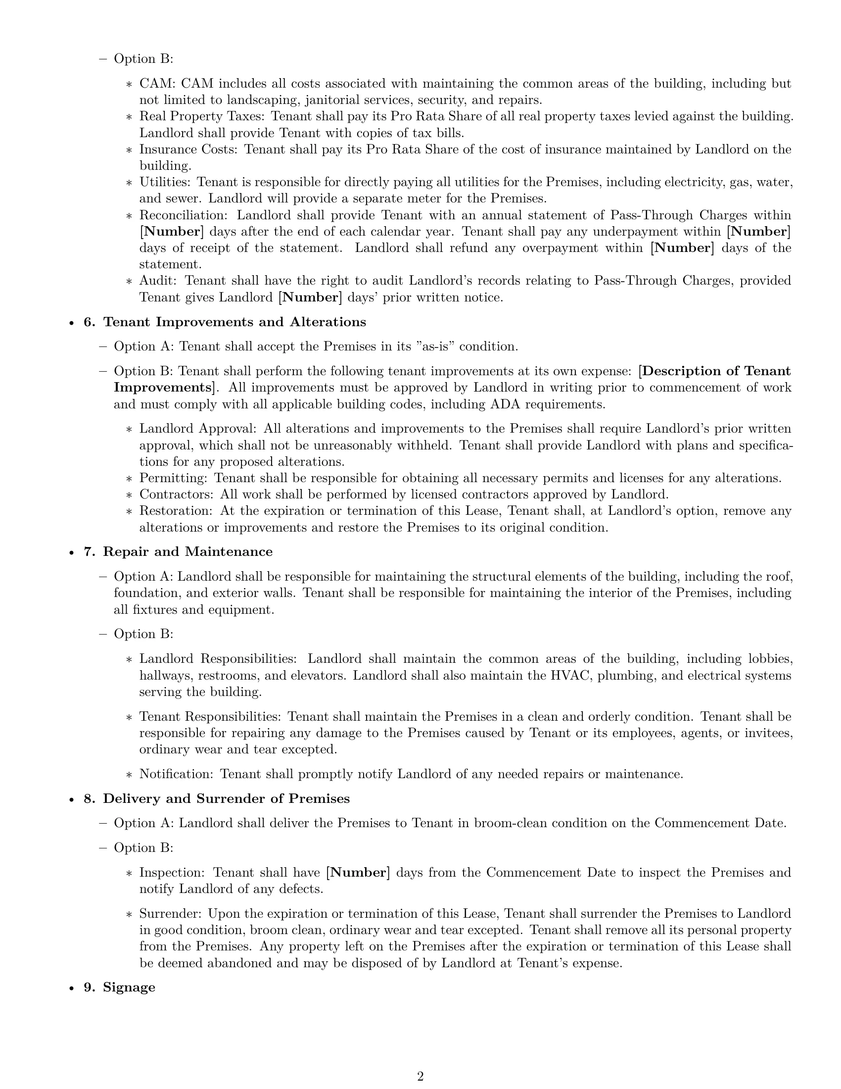Preview page 2 of Free Arizona office lease agreement template