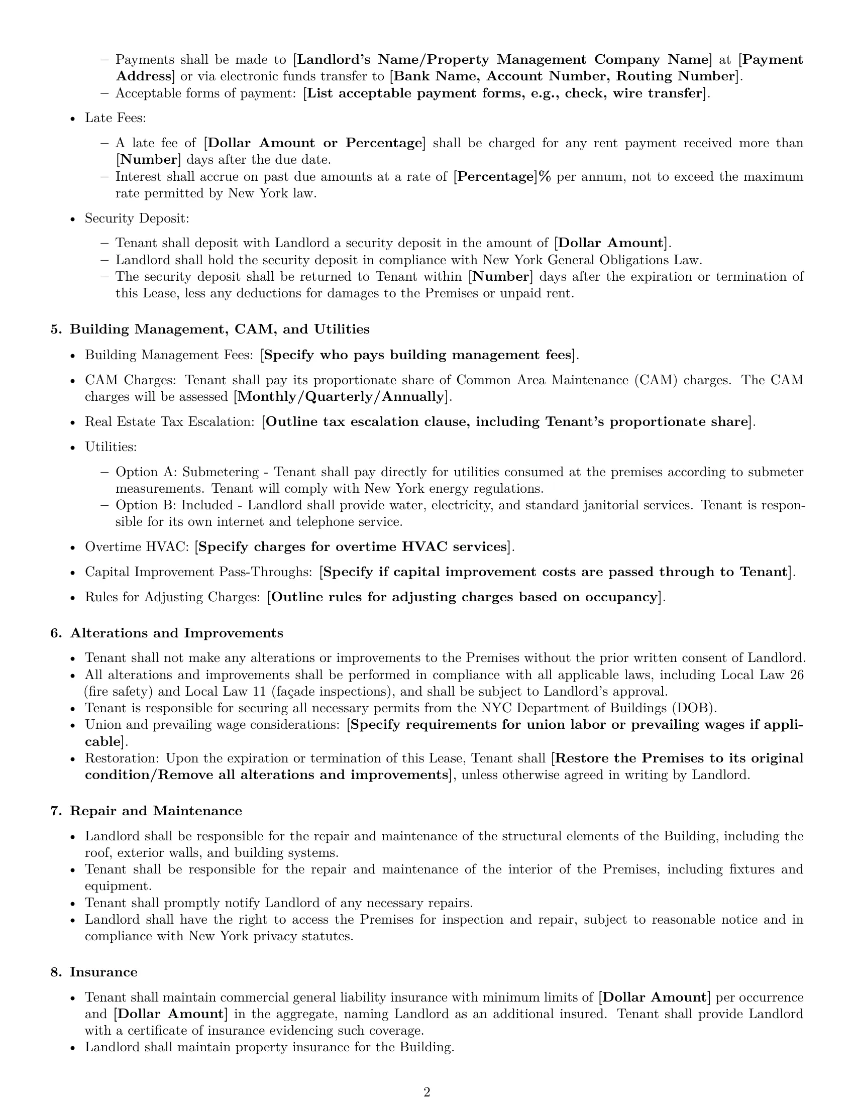 Preview page 2 of Free New York office lease agreement template