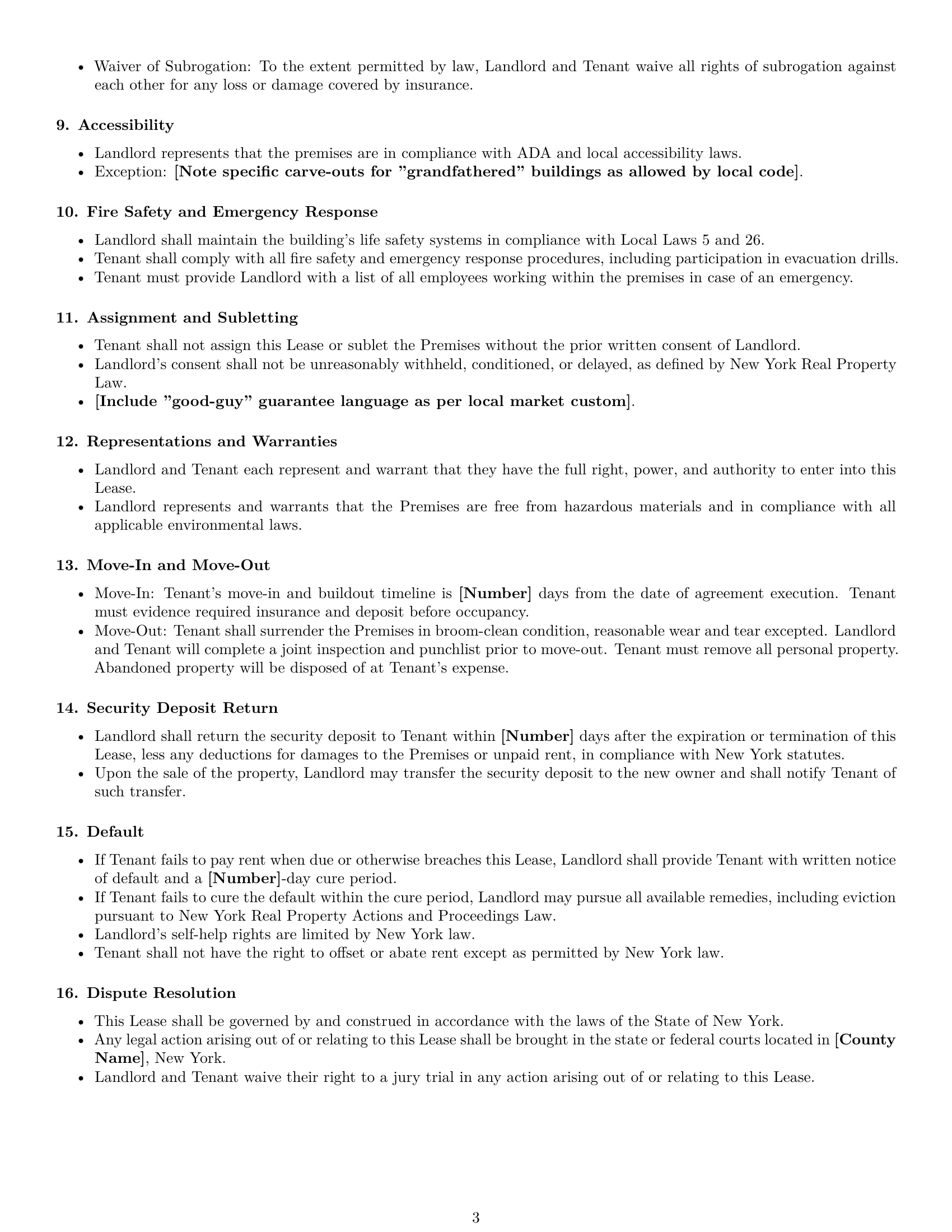 Preview page 3 of Free New York office lease agreement template
