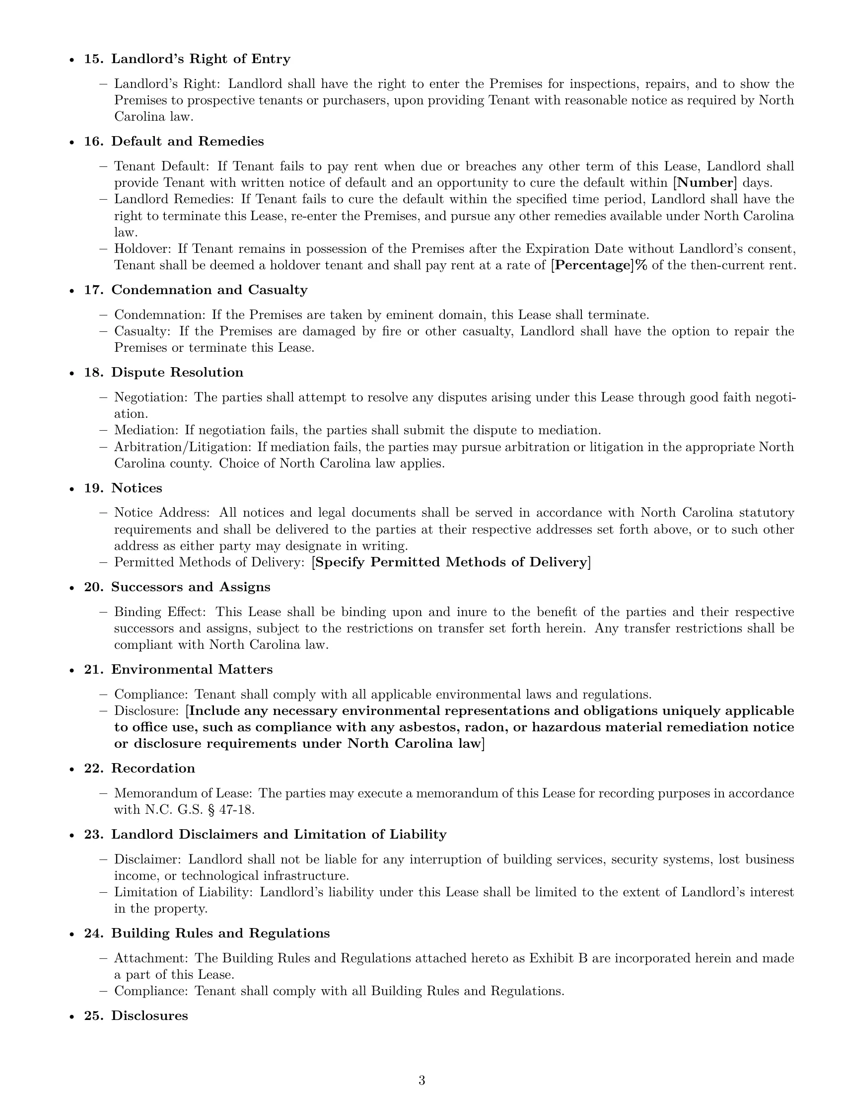 Preview page 3 of Free North Carolina office lease agreement template