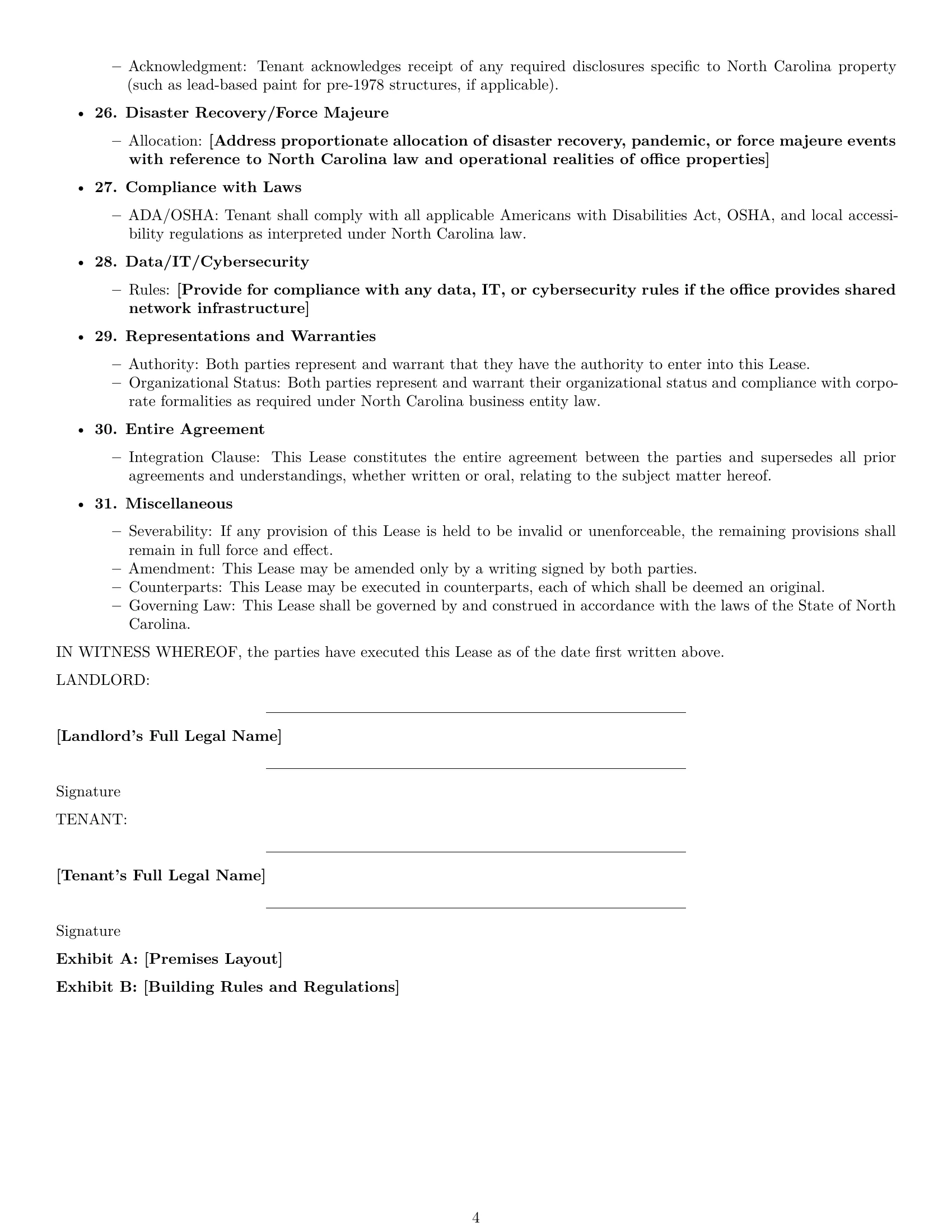 Preview page 4 of Free North Carolina office lease agreement template