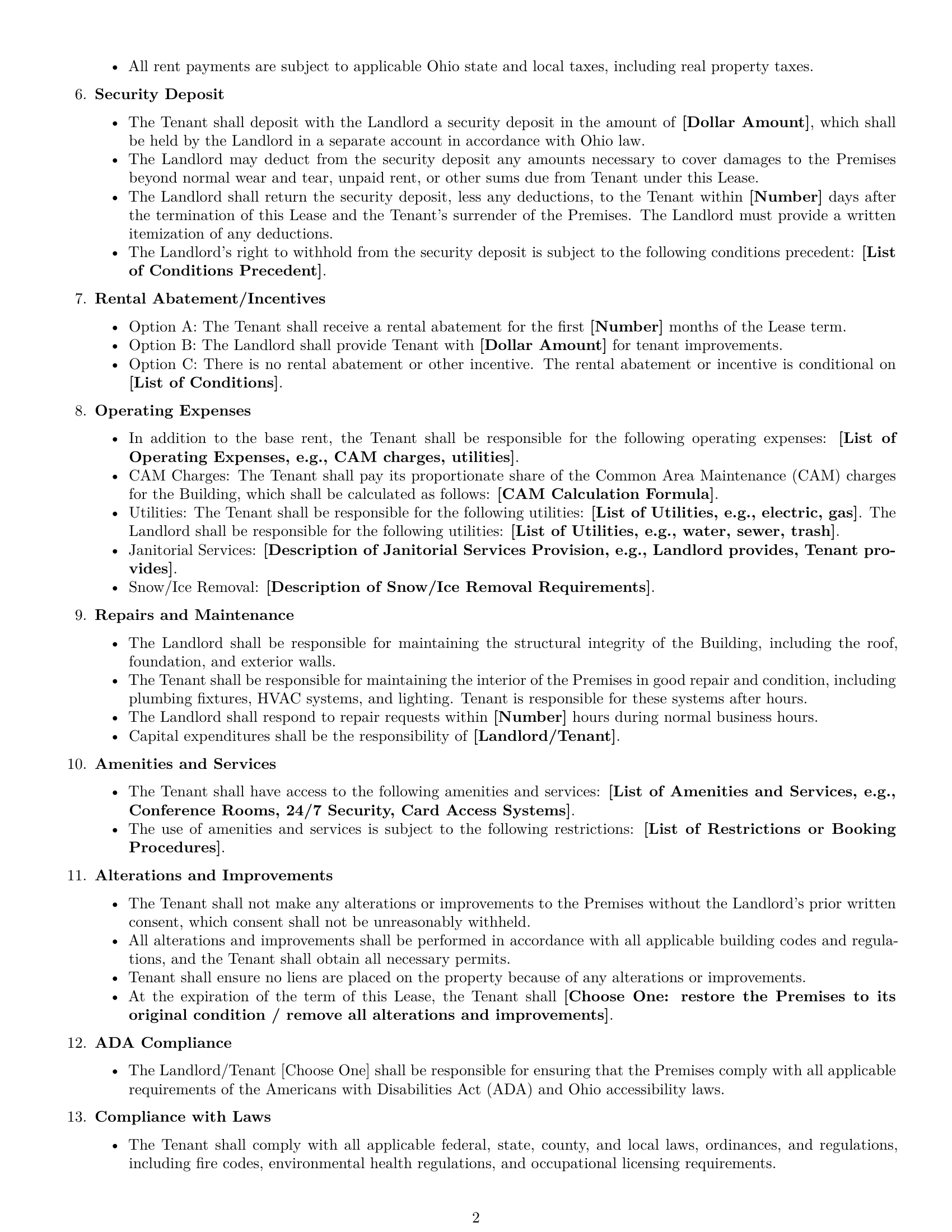Preview page 2 of Free Ohio office lease agreement template