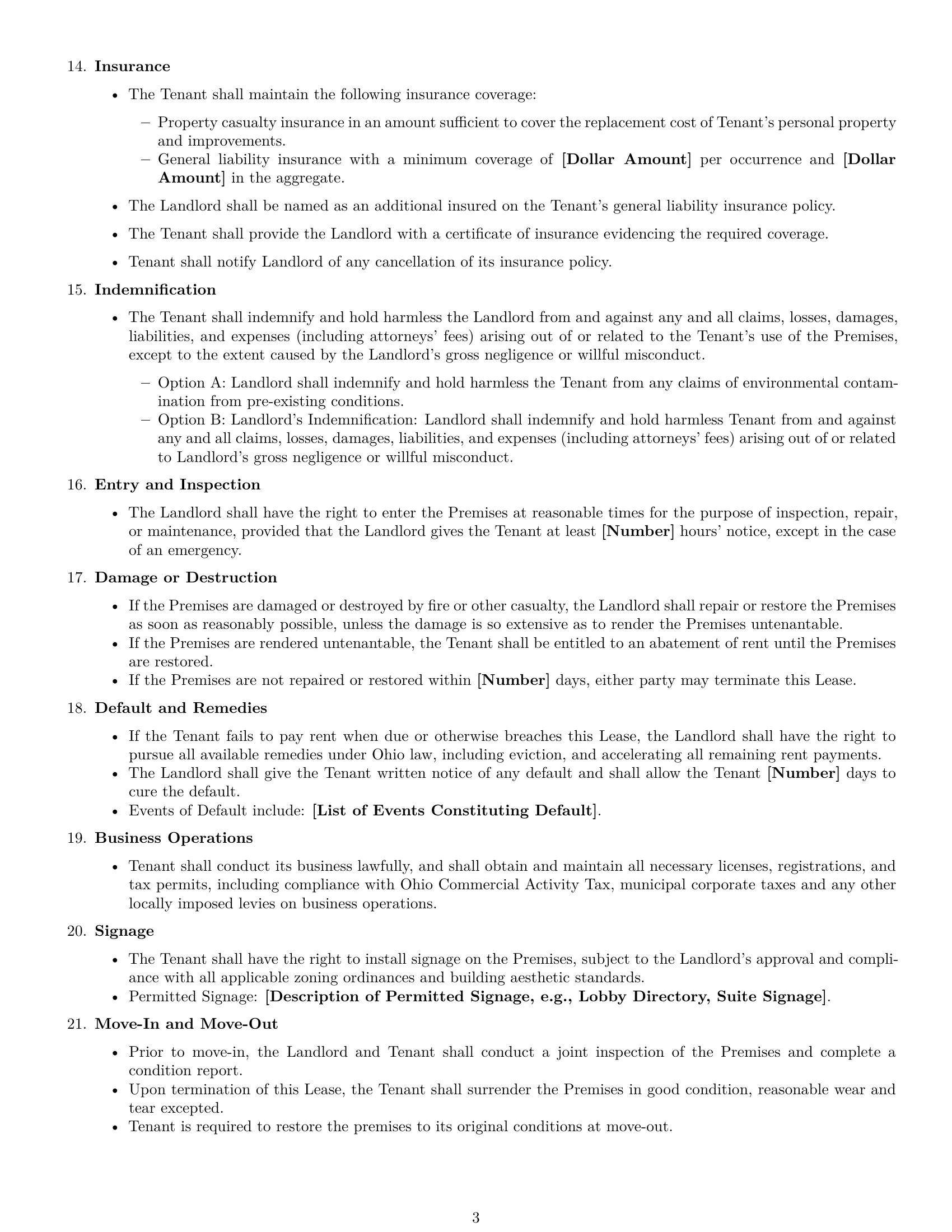 Preview page 3 of Free Ohio office lease agreement template