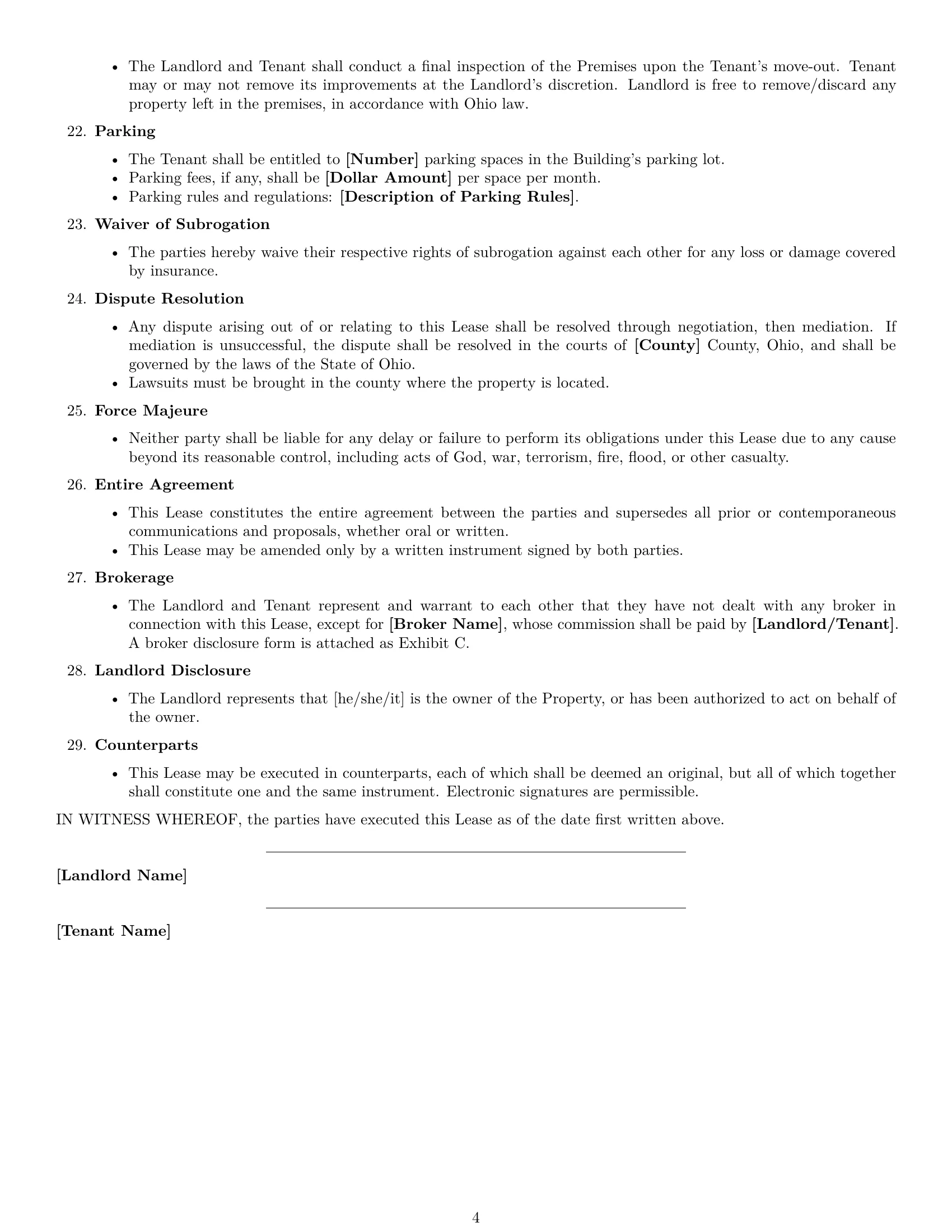 Preview page 4 of Free Ohio office lease agreement template