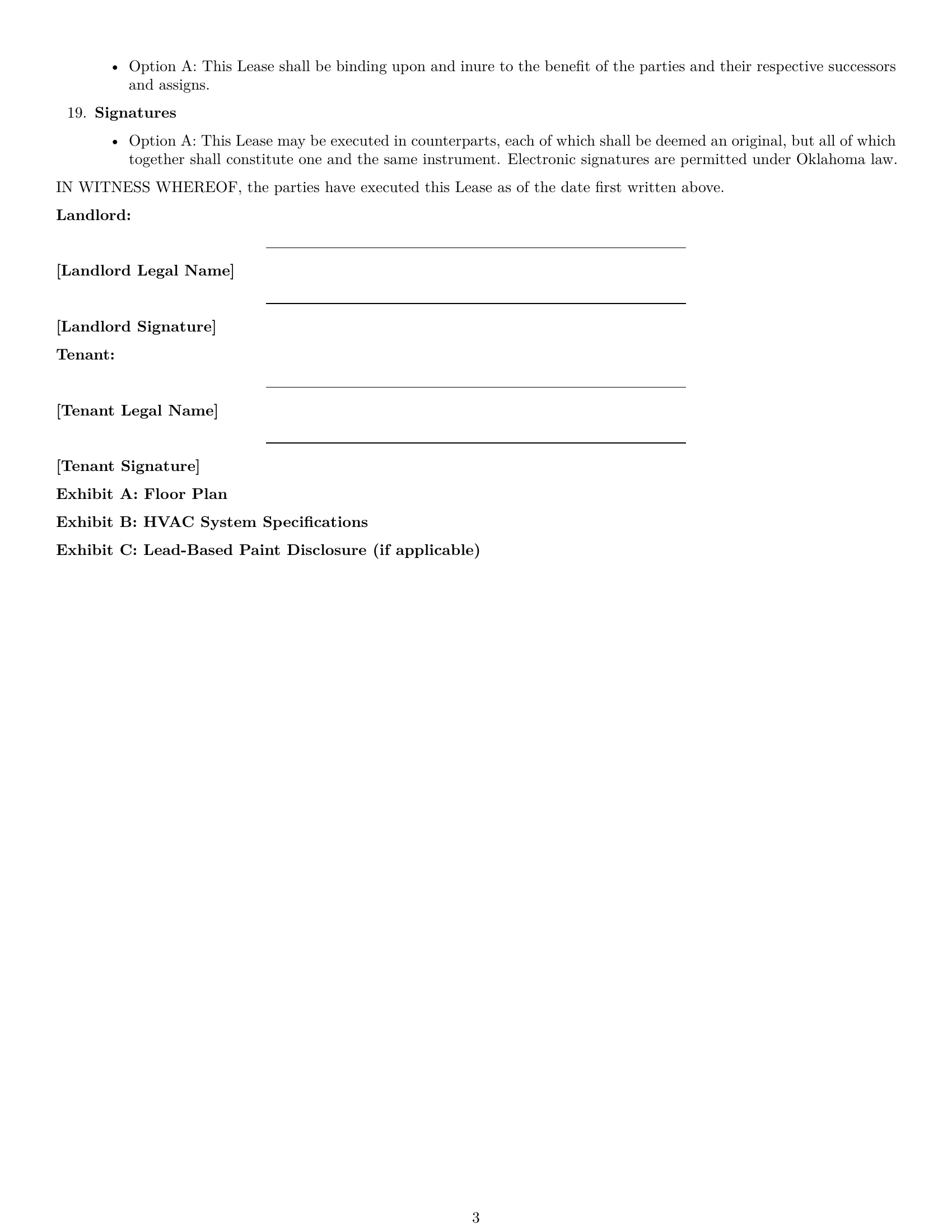 Preview page 3 of Free Oklahoma office lease agreement template