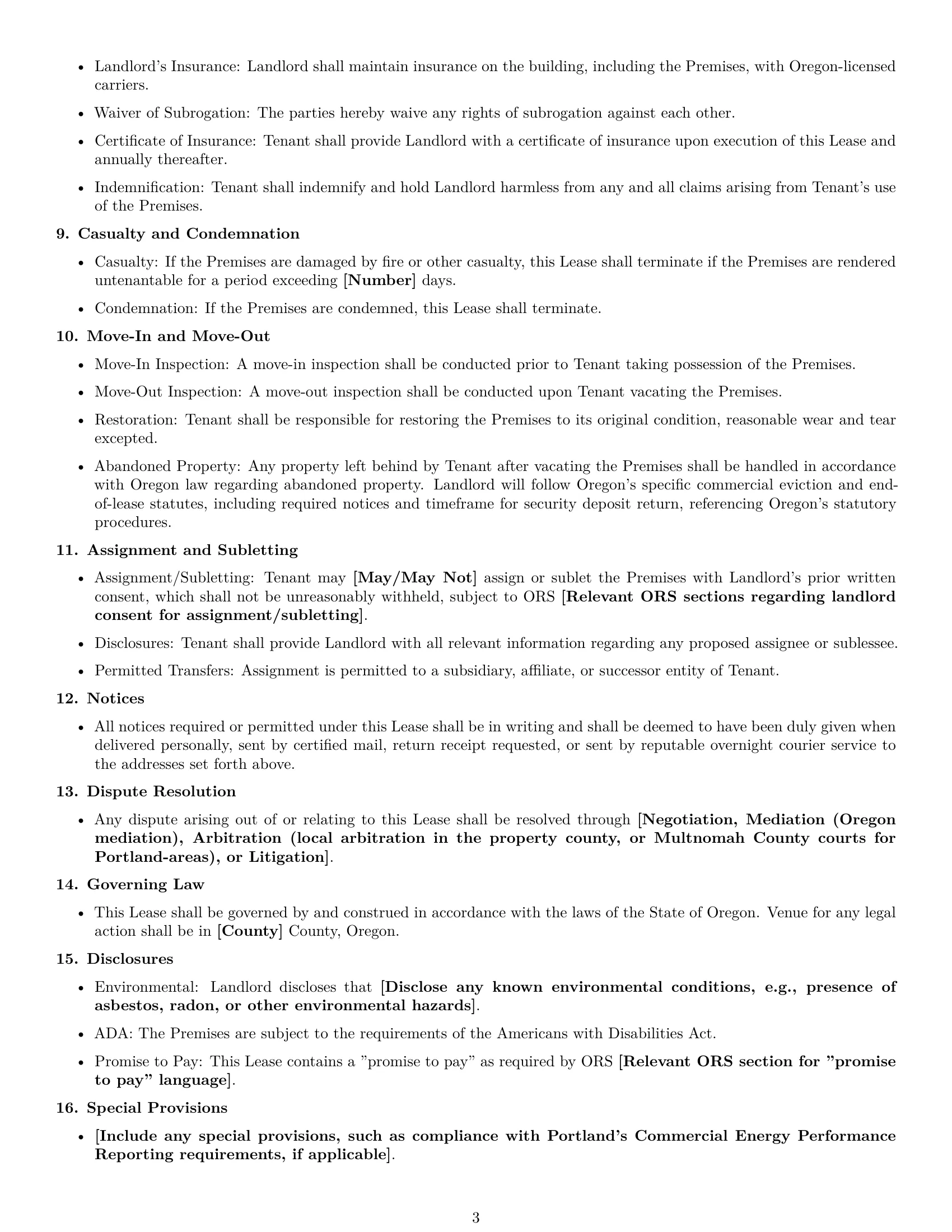 Preview page 3 of Free Oregon office lease agreement template