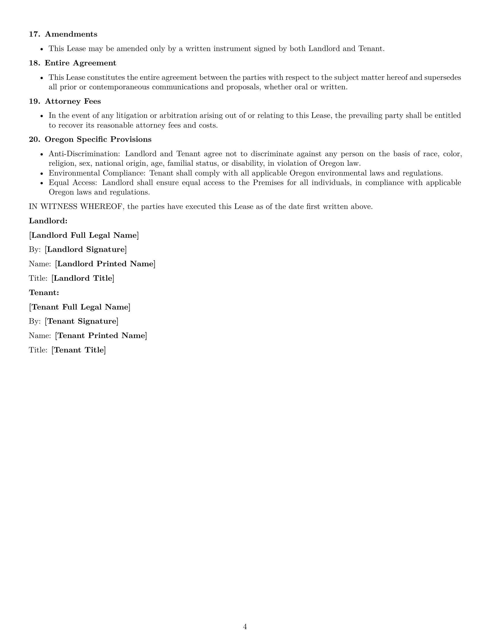 Preview page 4 of Free Oregon office lease agreement template