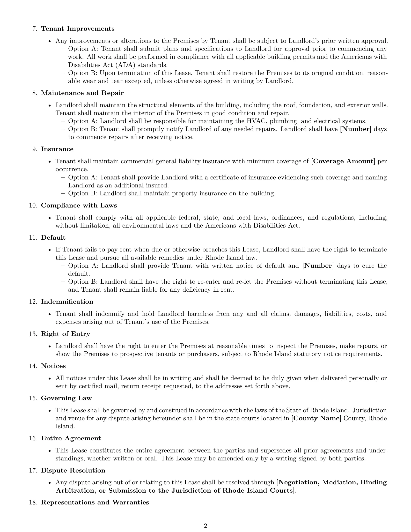 Preview page 2 of Free Rhode Island office lease agreement template