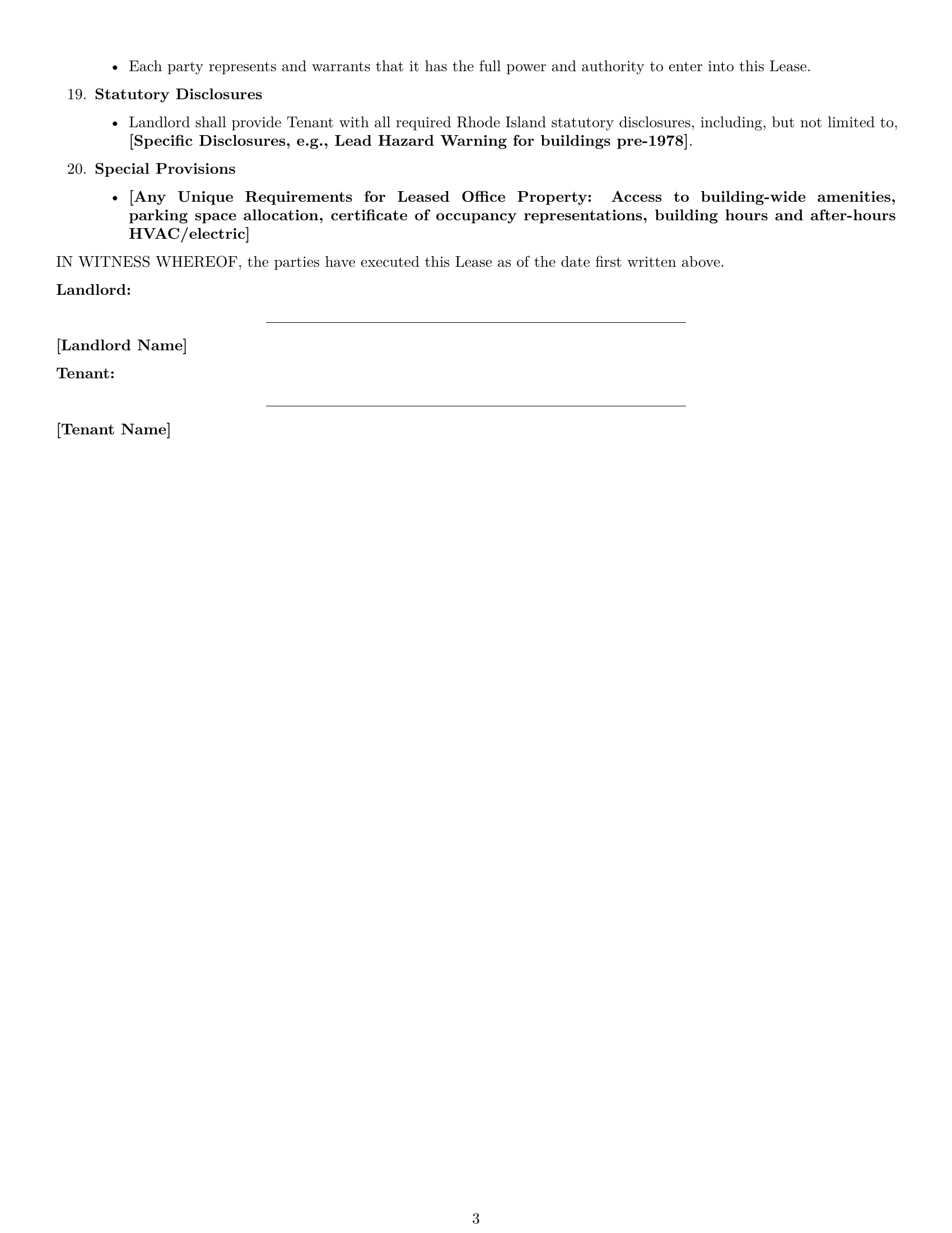 Preview page 3 of Free Rhode Island office lease agreement template