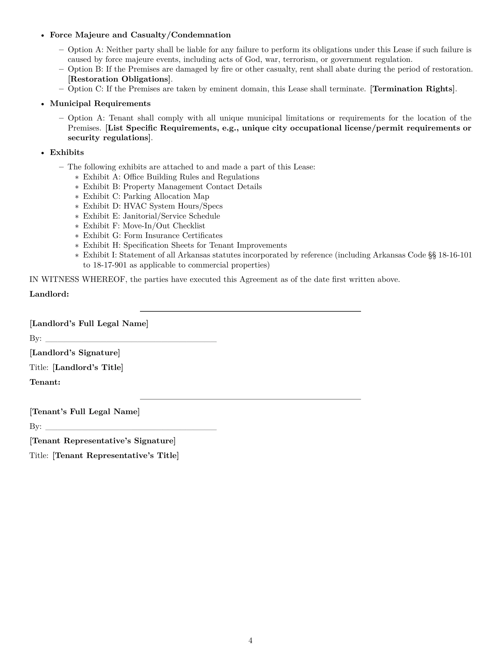 Preview page 4 of Free Arkansas office lease agreement template