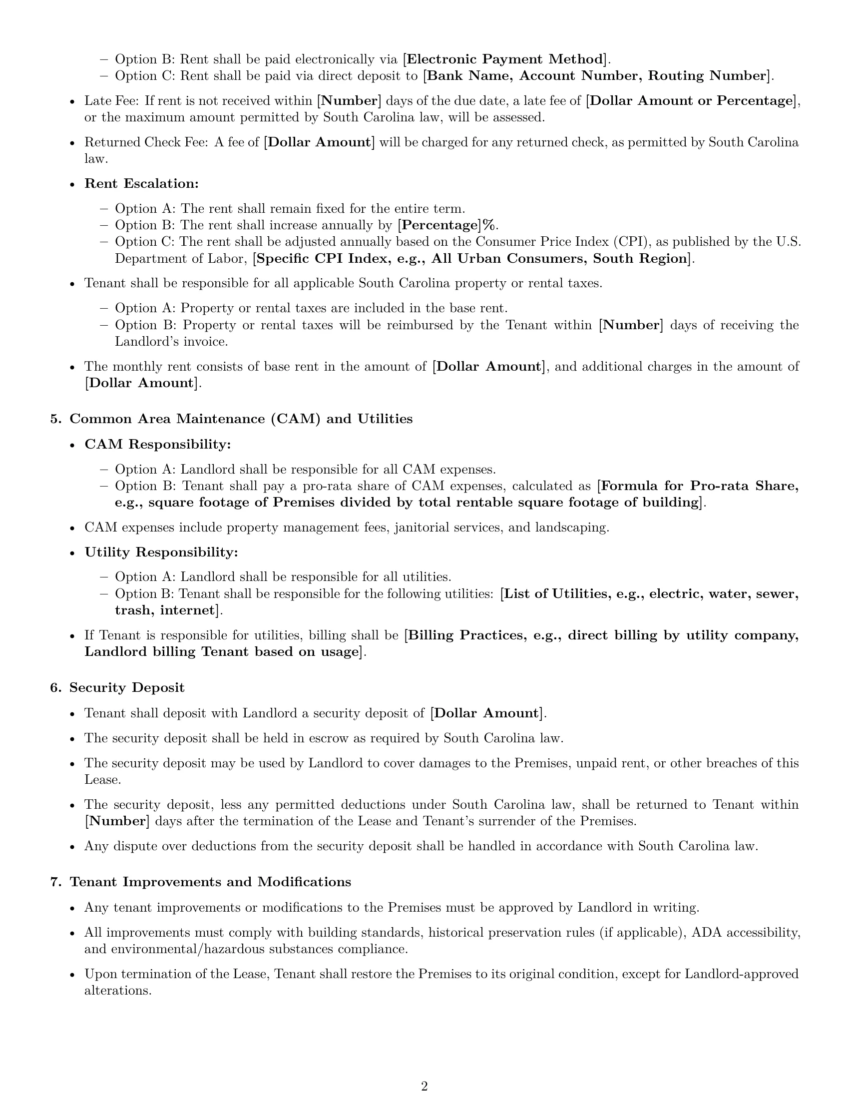 Preview page 2 of Free South Carolina office lease agreement template