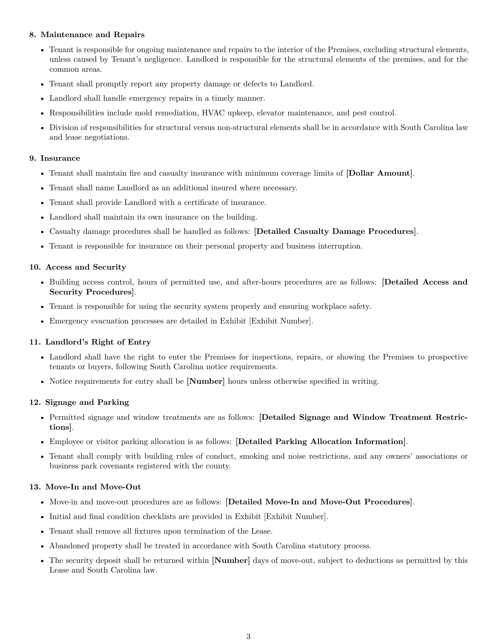Preview page 3 of Free South Carolina office lease agreement template