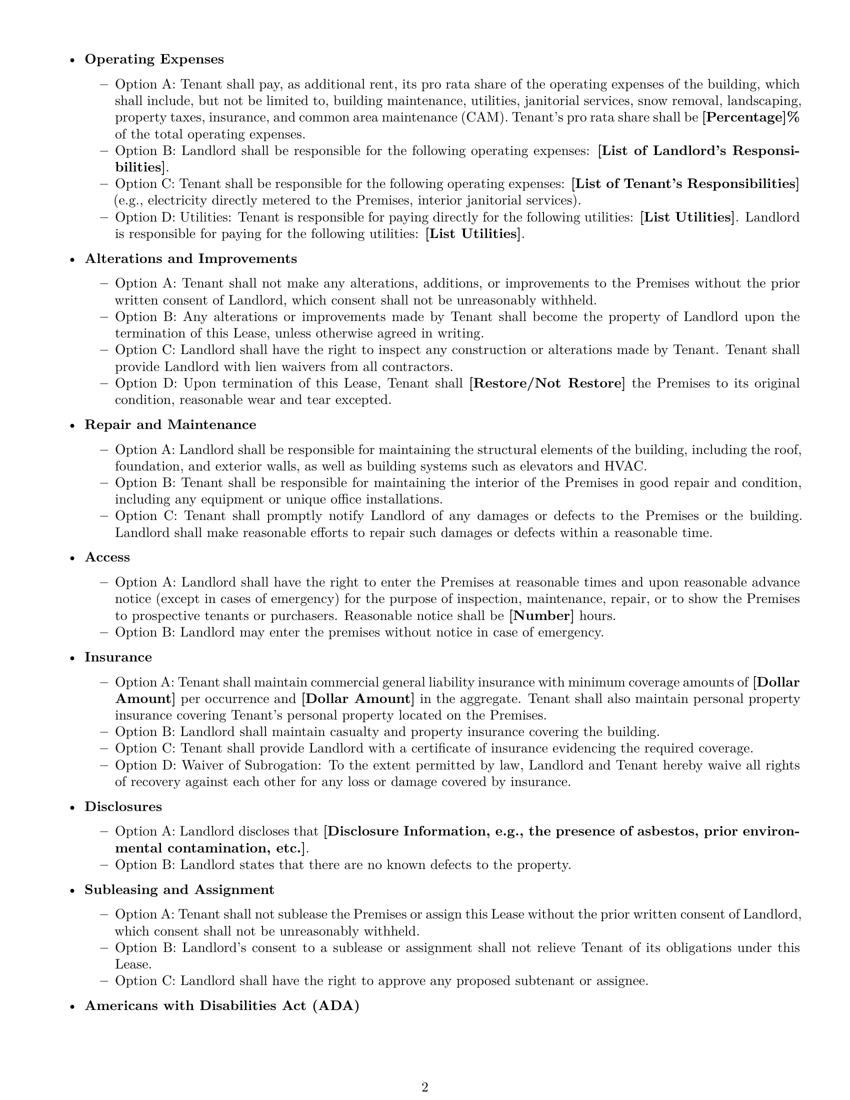 Preview page 2 of Free South Dakota office lease agreement template