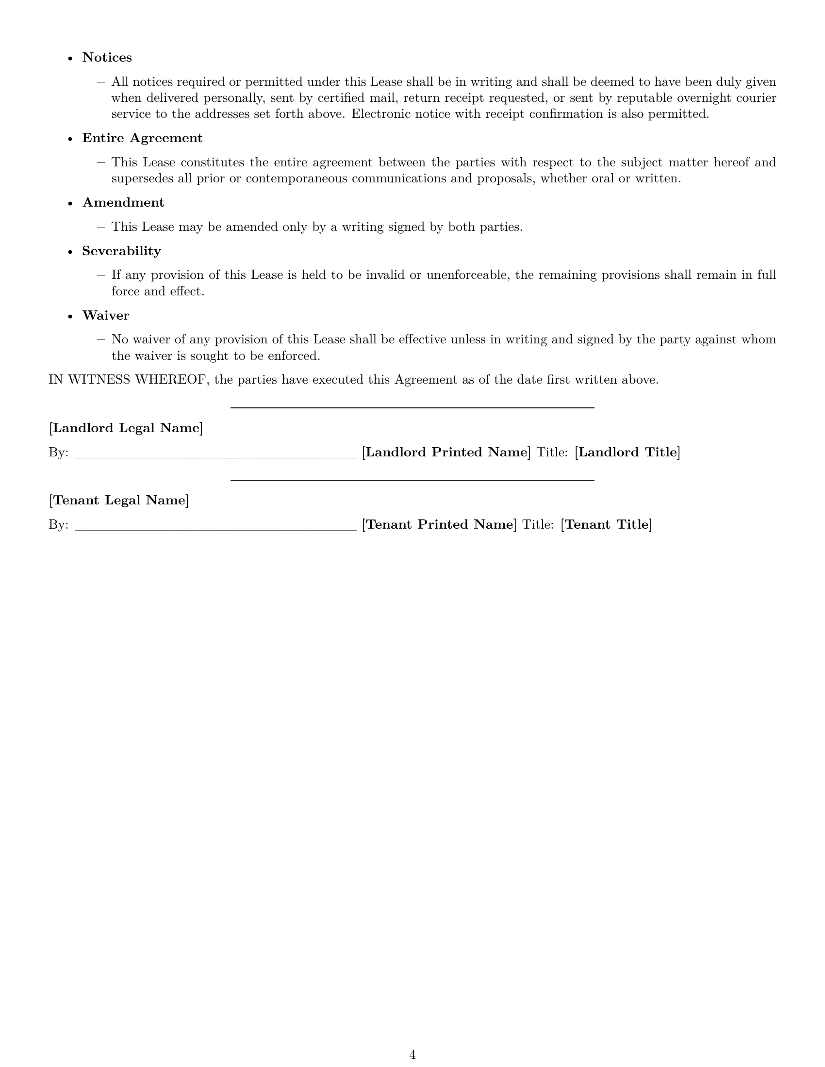 Preview page 4 of Free South Dakota office lease agreement template