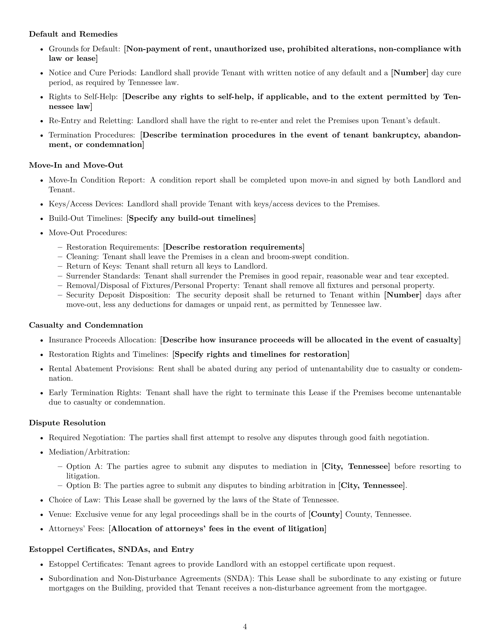 Preview page 4 of Free Tennessee office lease agreement template