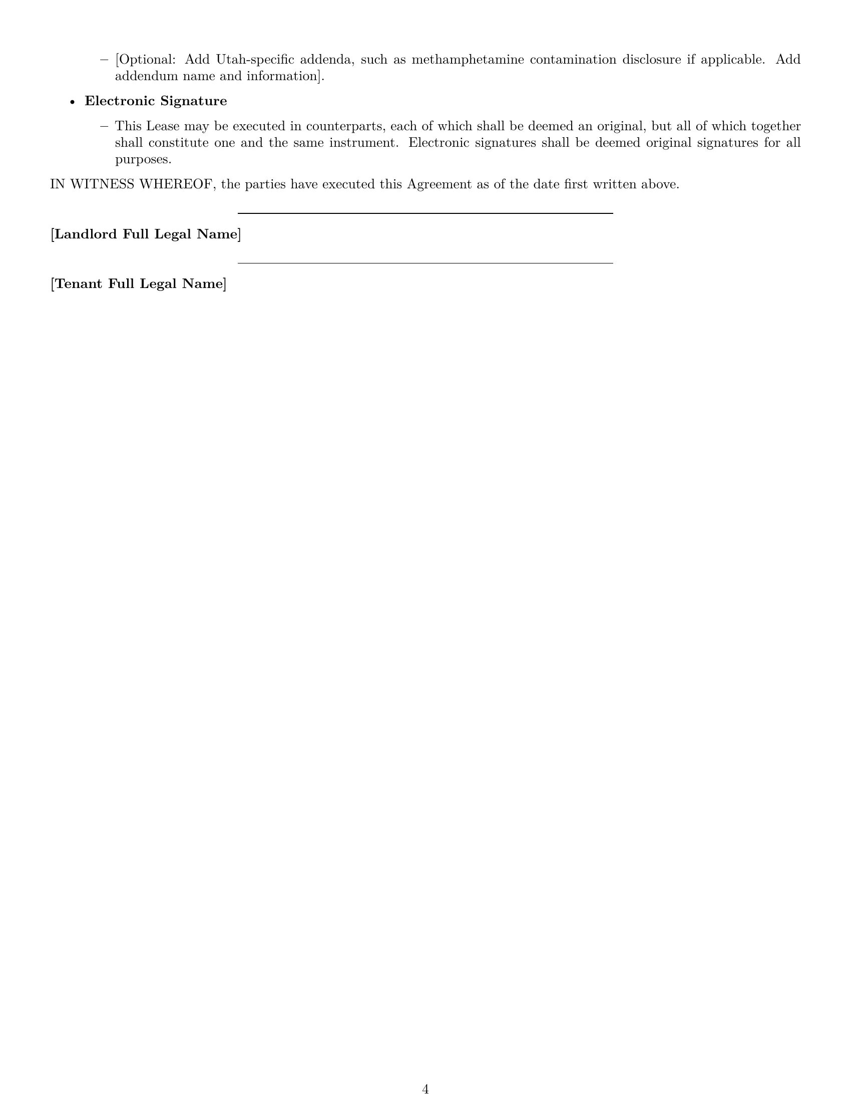 Preview page 4 of Free Utah office lease agreement template