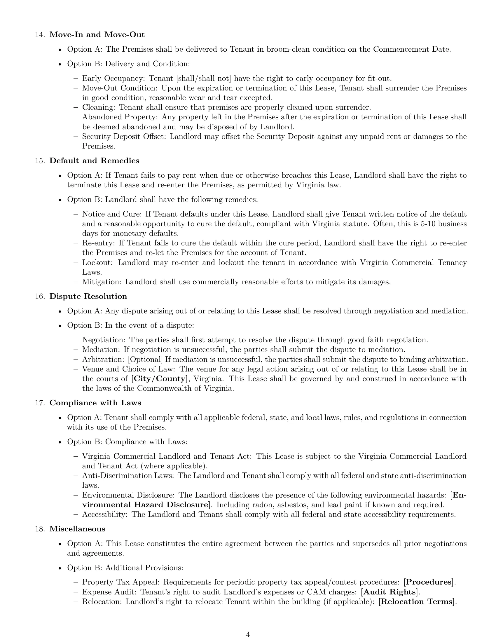 Preview page 4 of Free Virginia office lease agreement template