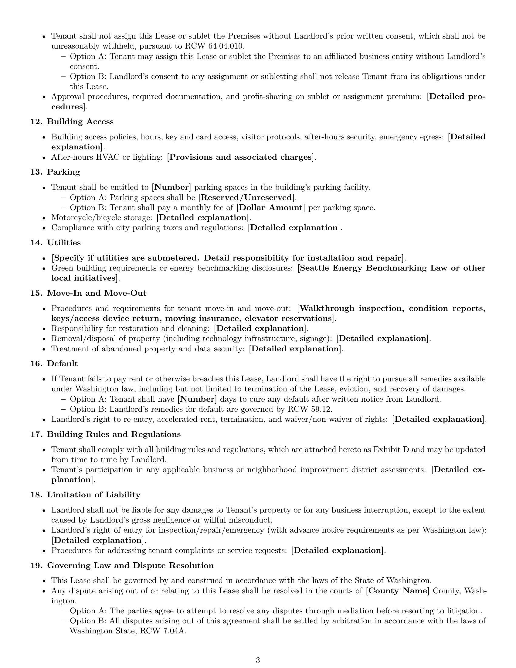 Preview page 3 of Free Washington office lease agreement template