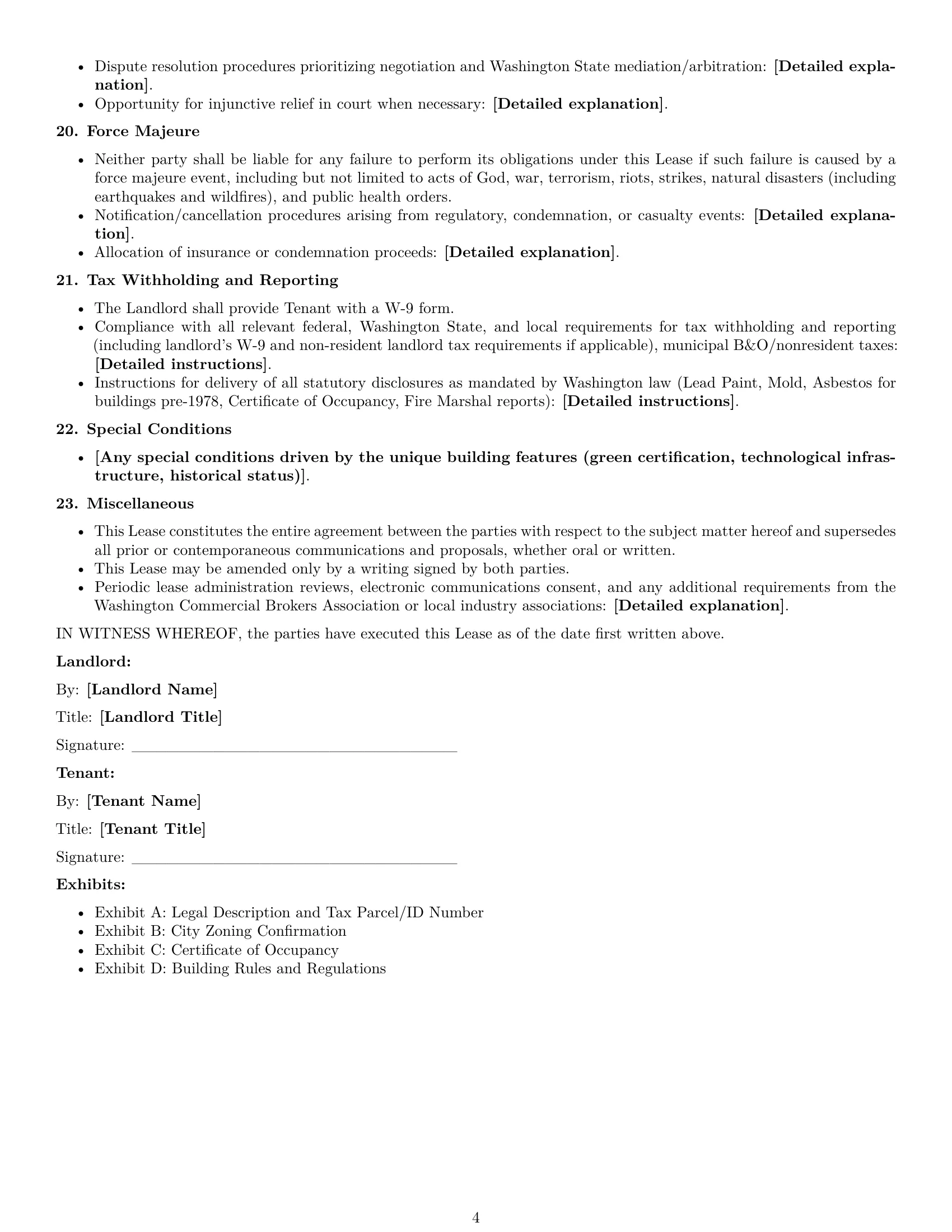 Preview page 4 of Free Washington office lease agreement template