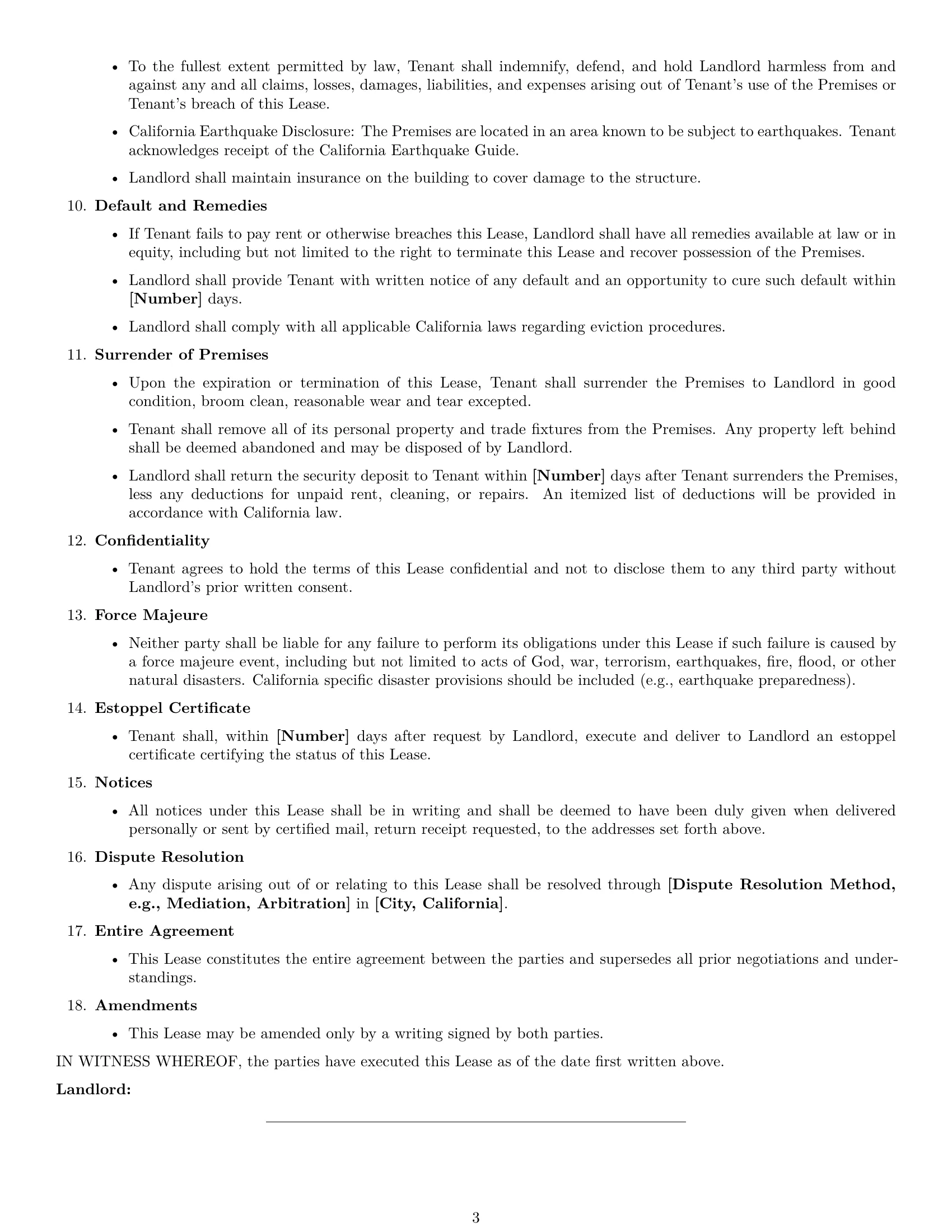 Preview page 3 of Free California office lease agreement template