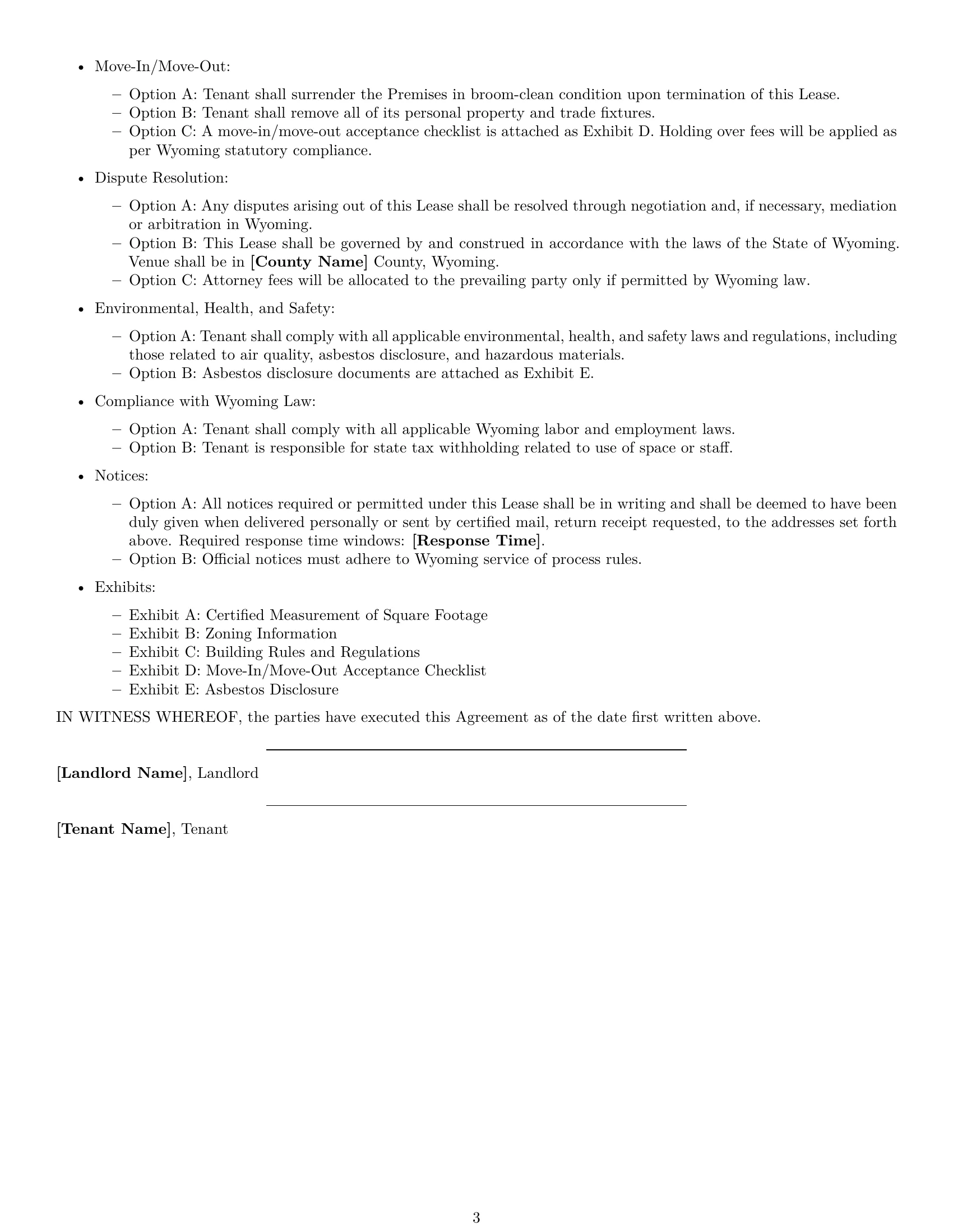 Preview page 3 of Free Wyoming office lease agreement template