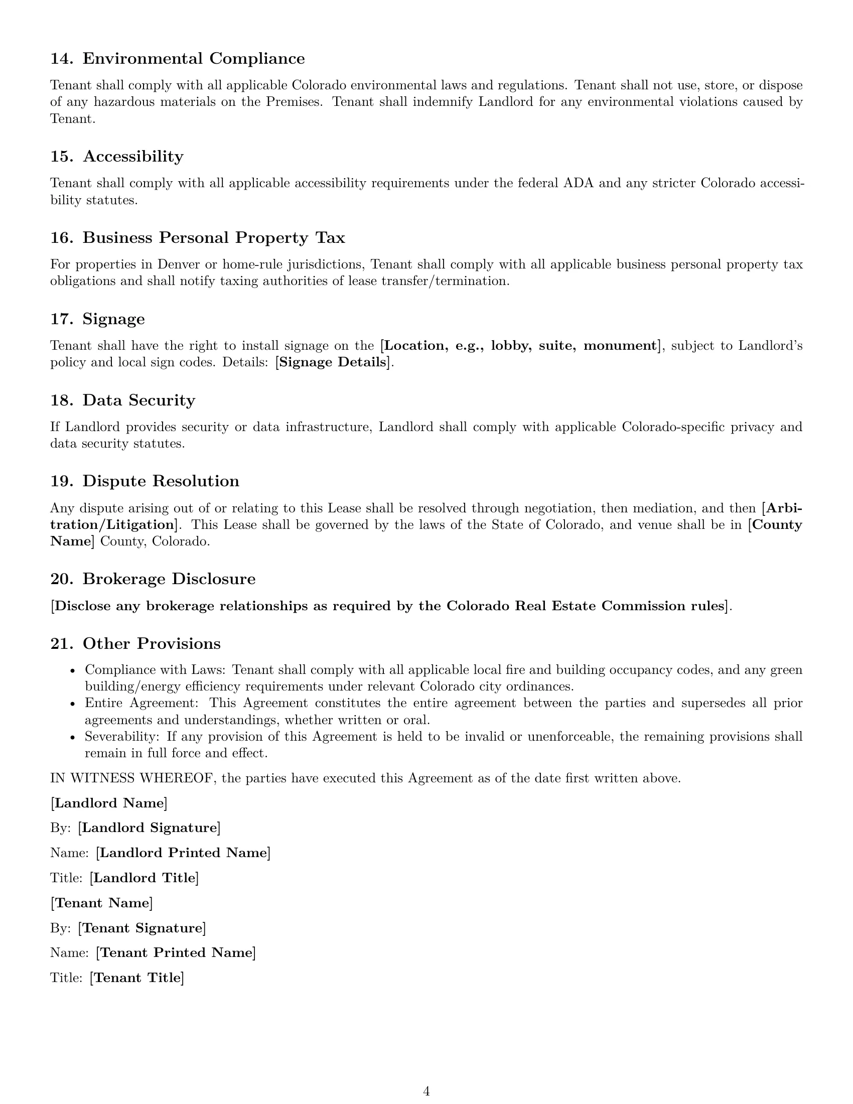 Preview page 4 of Free Colorado office lease agreement template