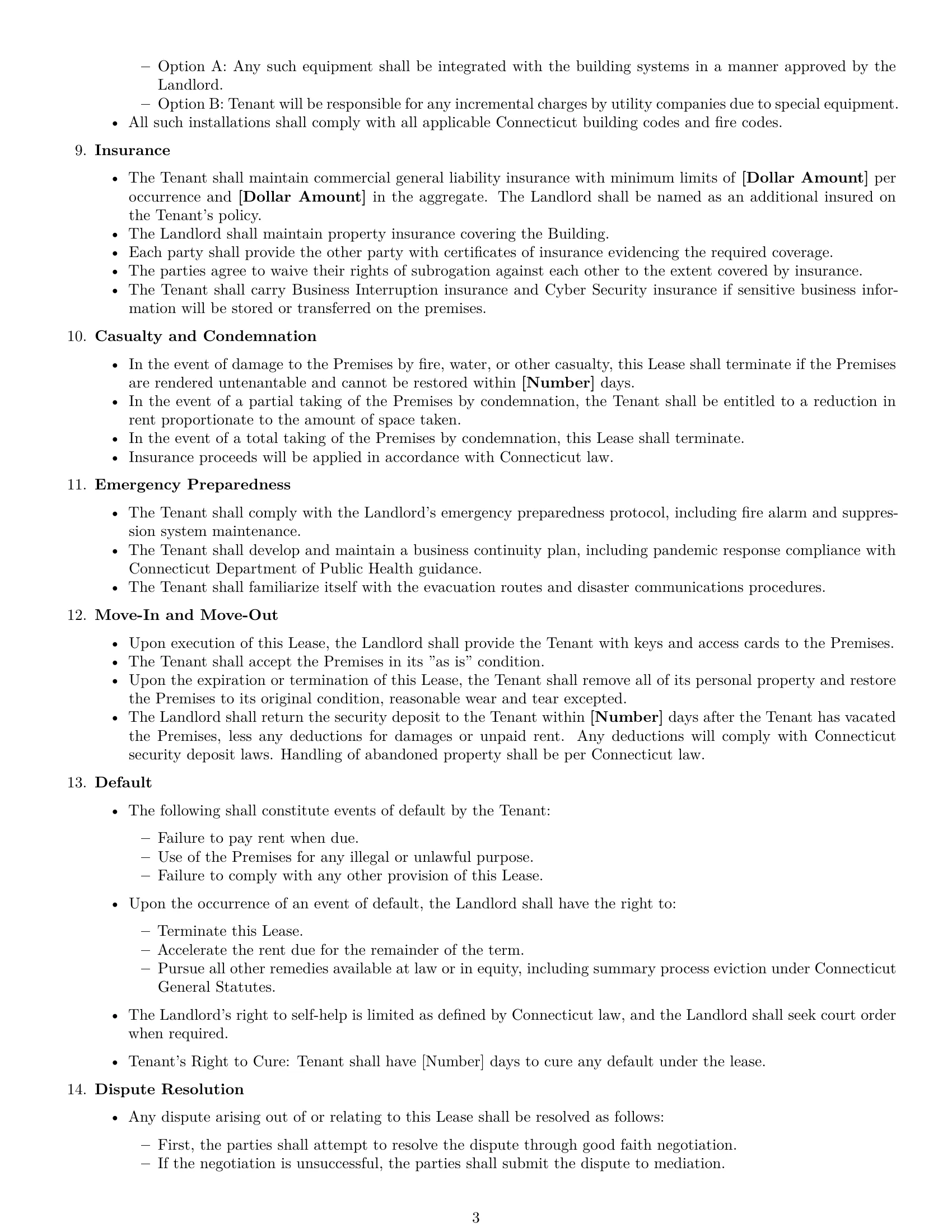 Preview page 3 of Free Connecticut office lease agreement template