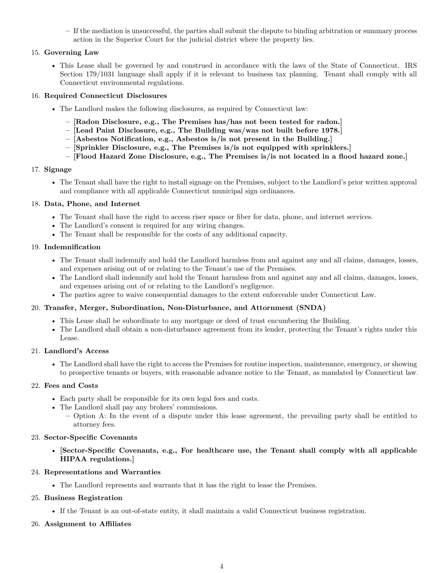 Preview page 4 of Free Connecticut office lease agreement template
