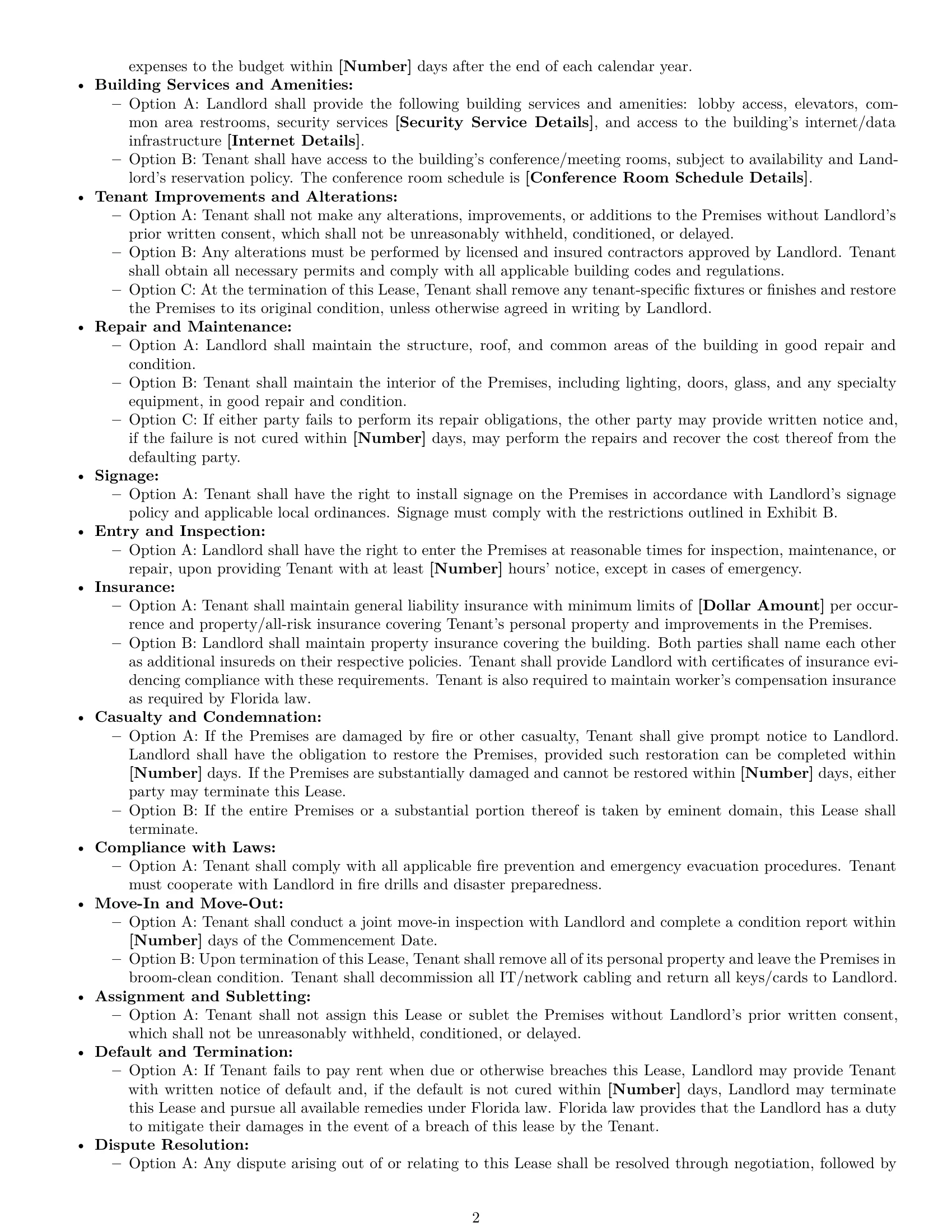 Preview page 2 of Free Florida office lease agreement template
