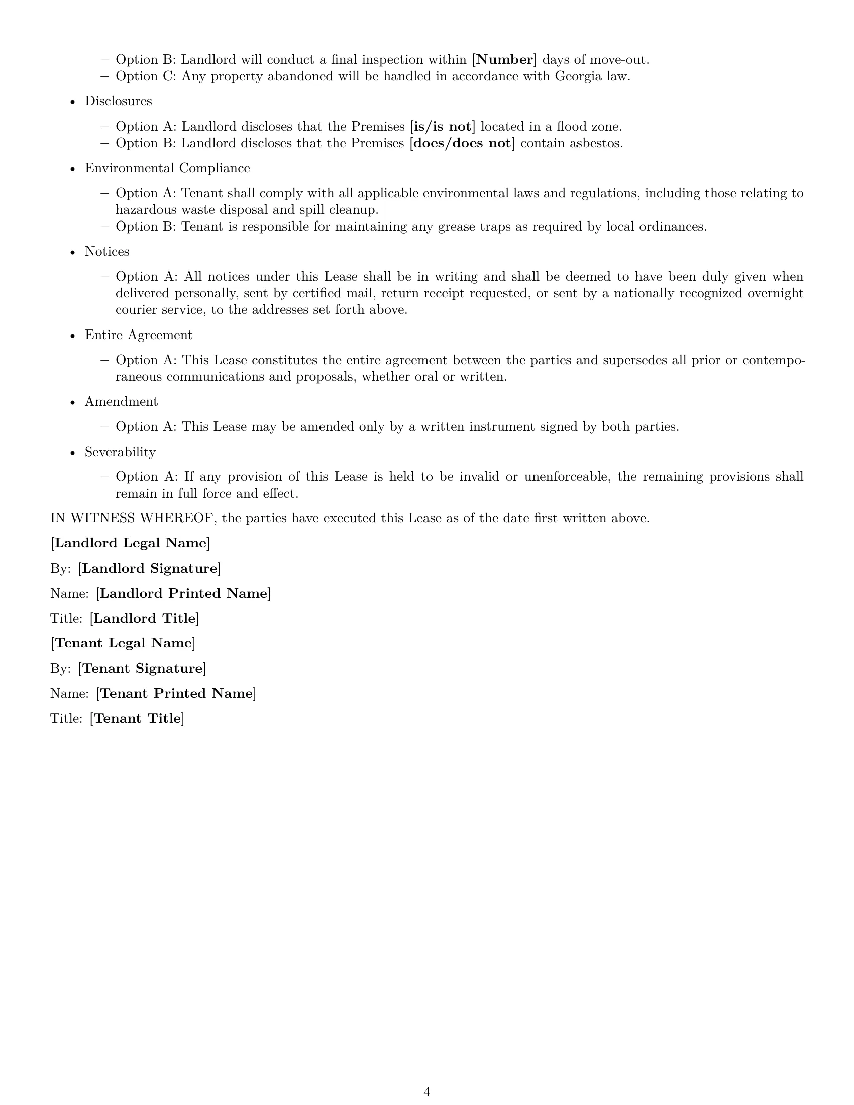 Preview page 4 of Free Georgia retail lease agreement template