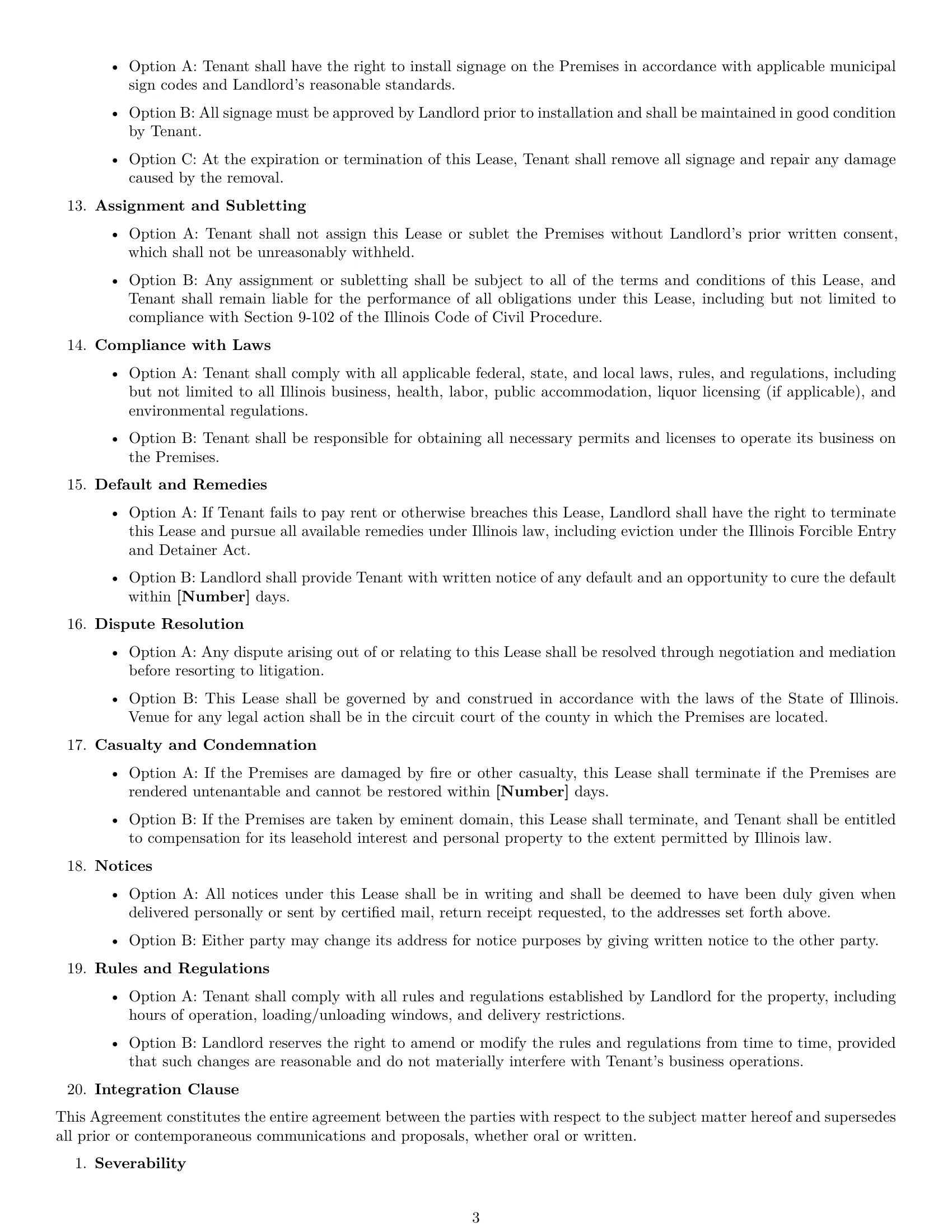 Preview page 3 of Free Illinois retail lease agreement template