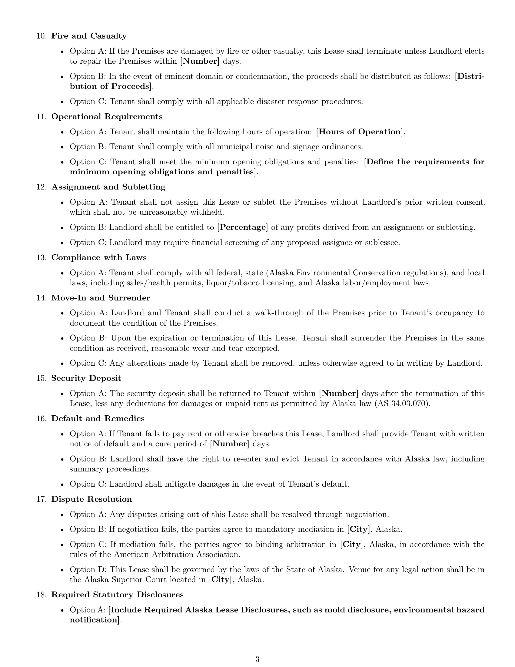 Preview page 3 of Free Alaska retail lease agreement template