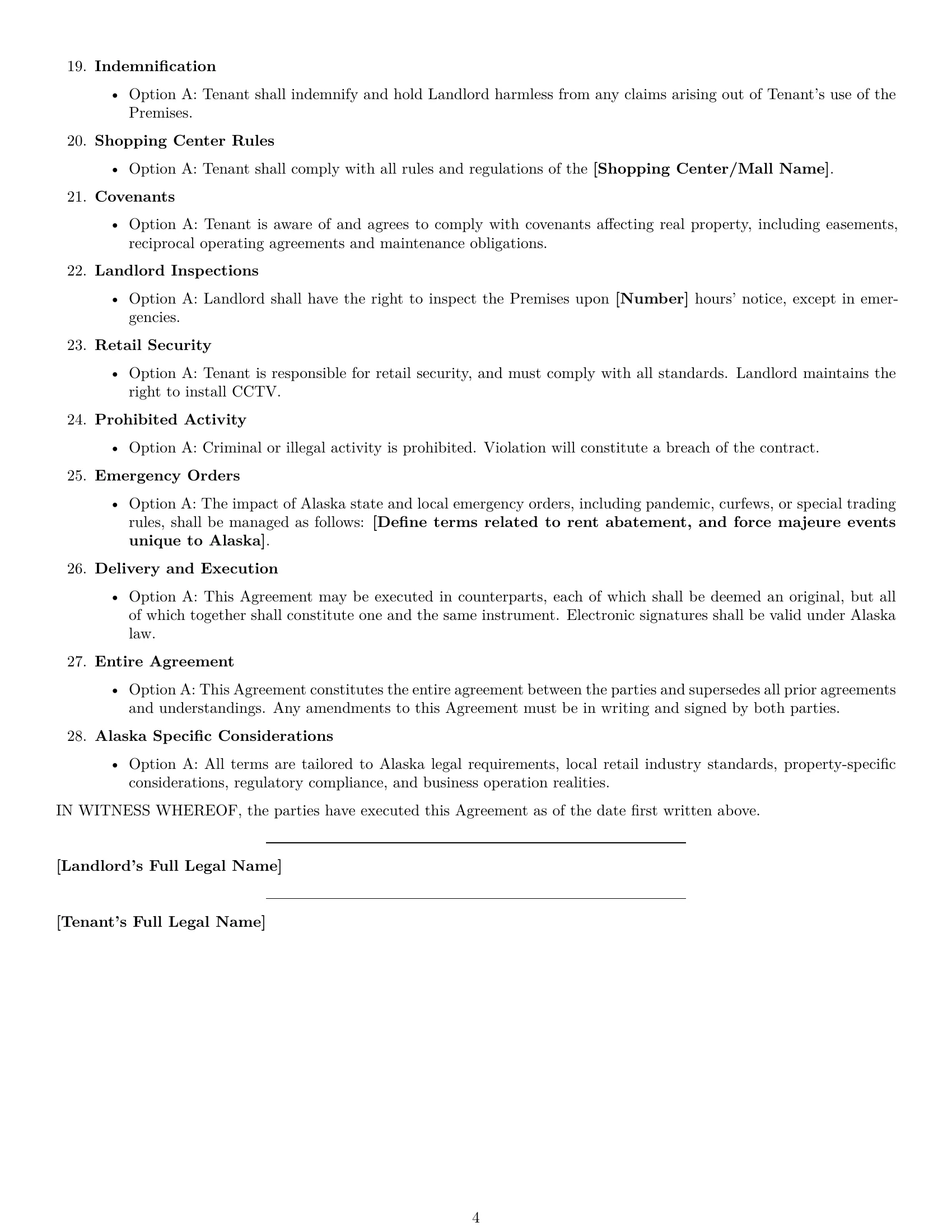 Preview page 4 of Free Alaska retail lease agreement template