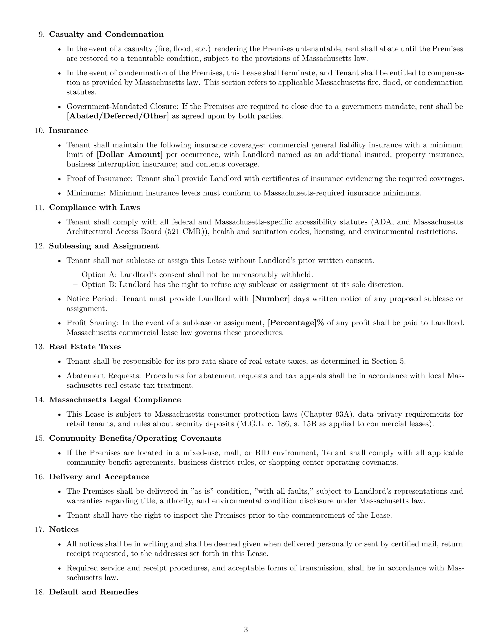 Preview page 3 of Free Massachusetts retail lease agreement template