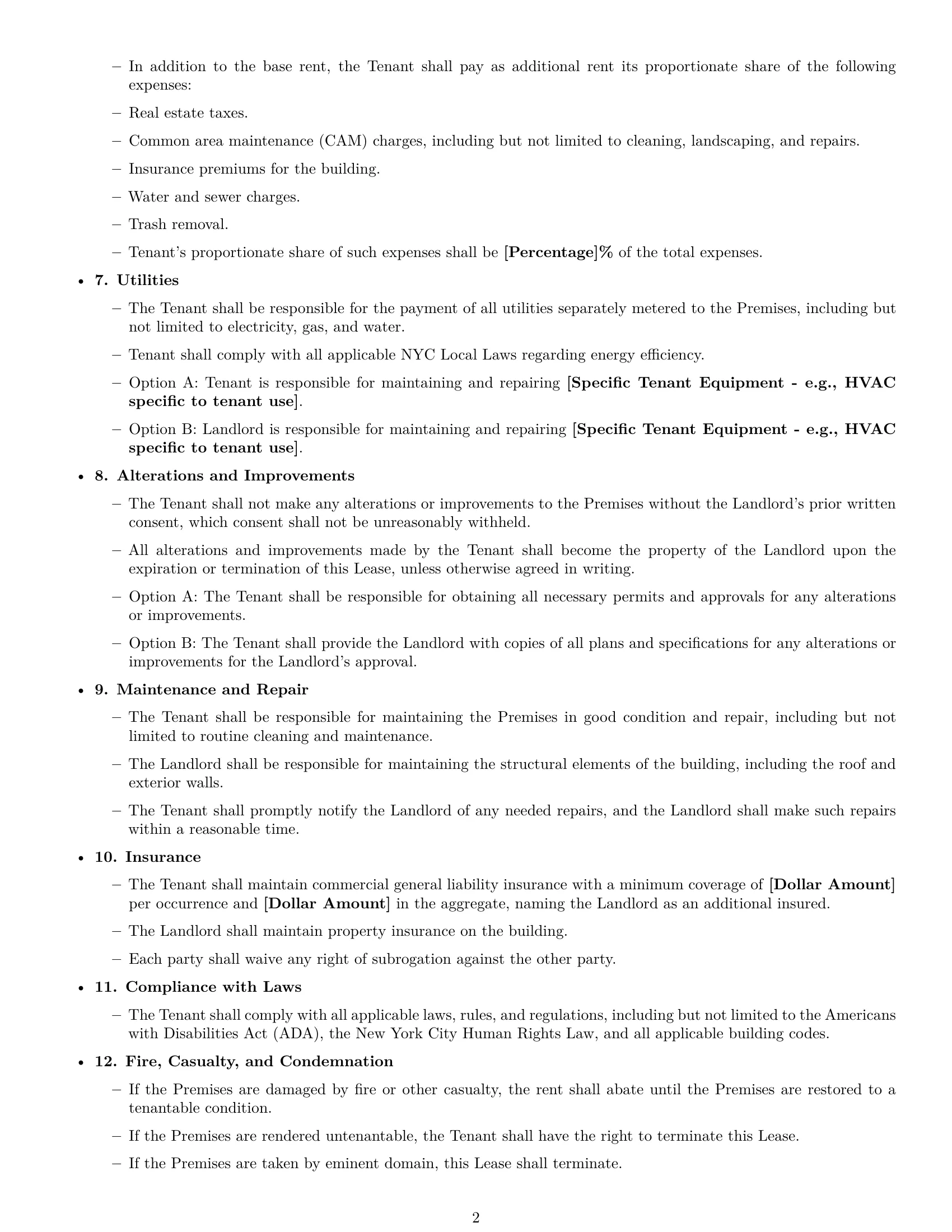 Preview page 2 of Free New York retail lease agreement template