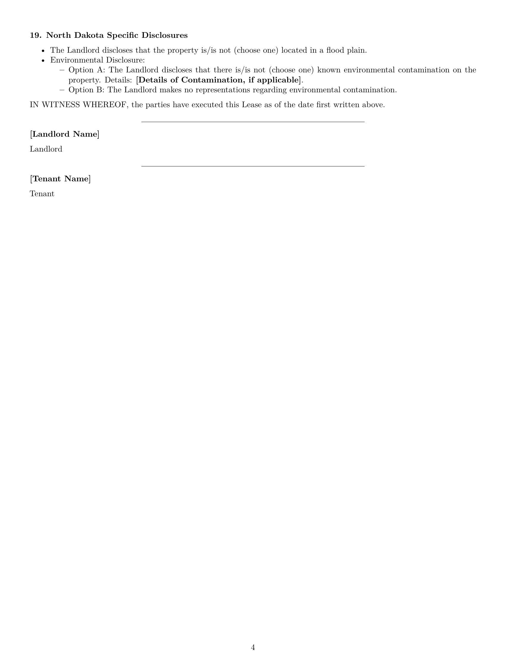 Preview page 4 of Free North Dakota retail lease agreement template