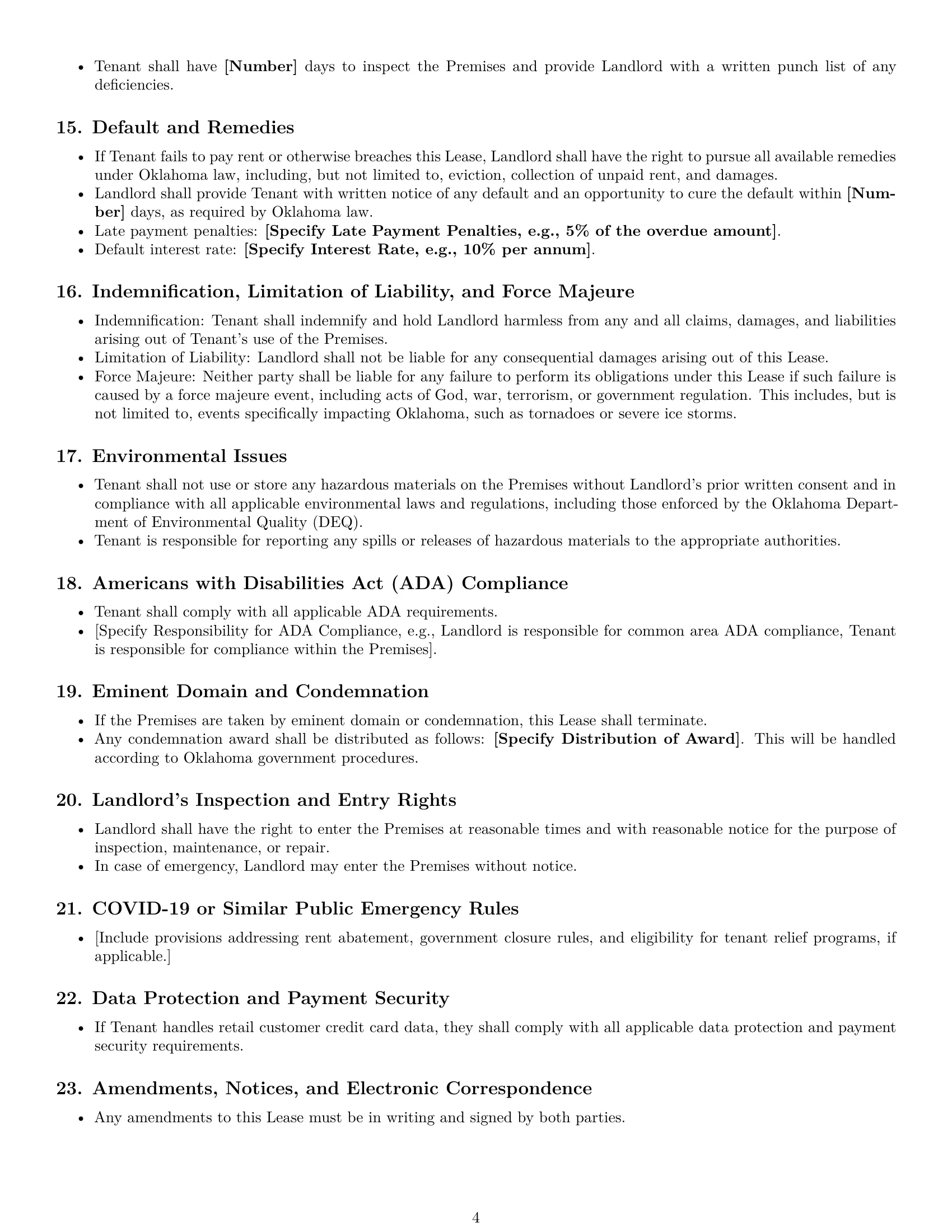 Preview page 4 of Free Oklahoma retail lease agreement template