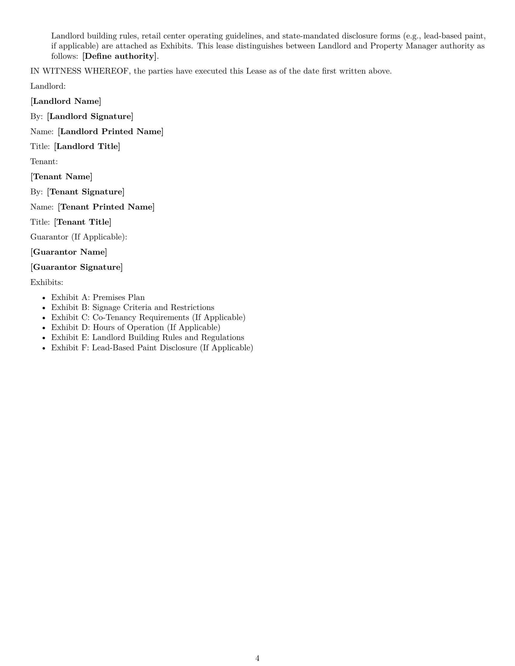 Preview page 4 of Free West Virginia retail lease agreement template
