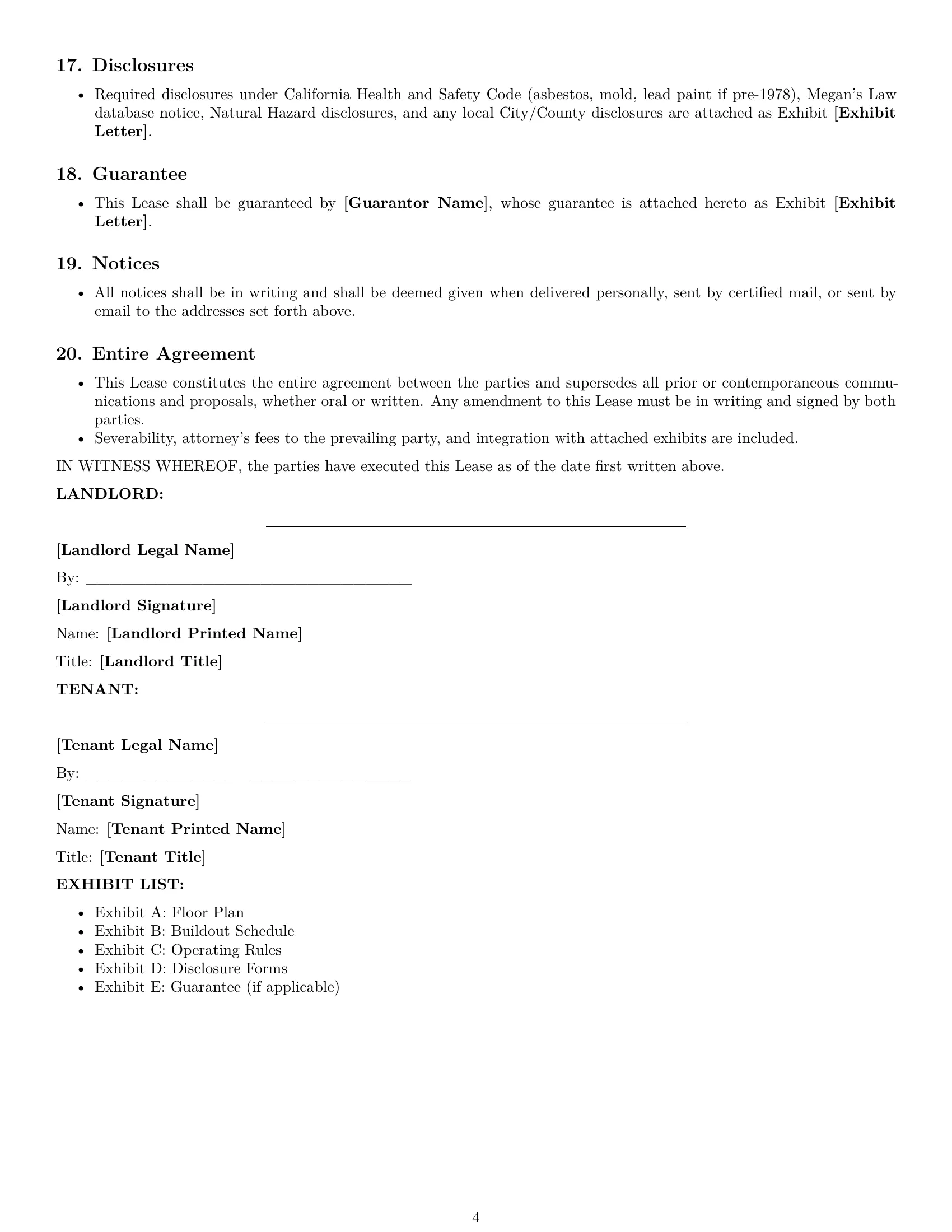 Preview page 4 of Free California retail lease agreement template