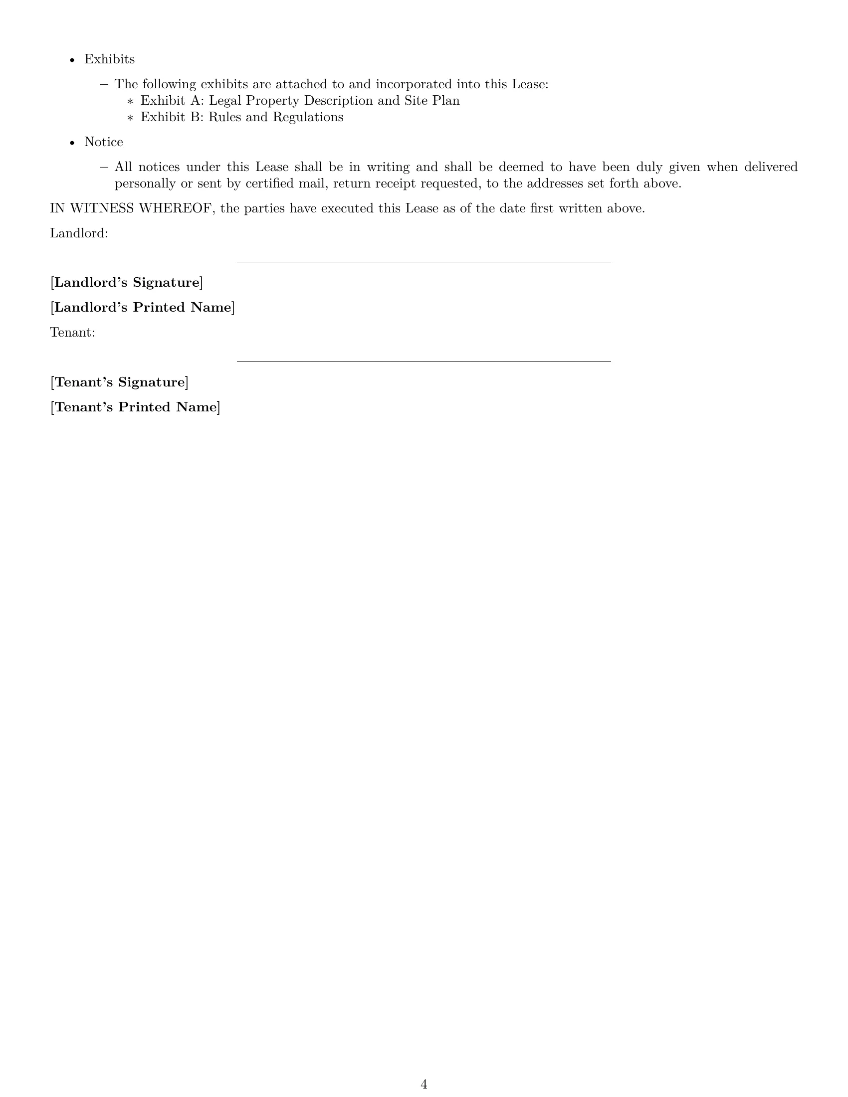 Preview page 4 of Free Kansas warehouse lease agreement template
